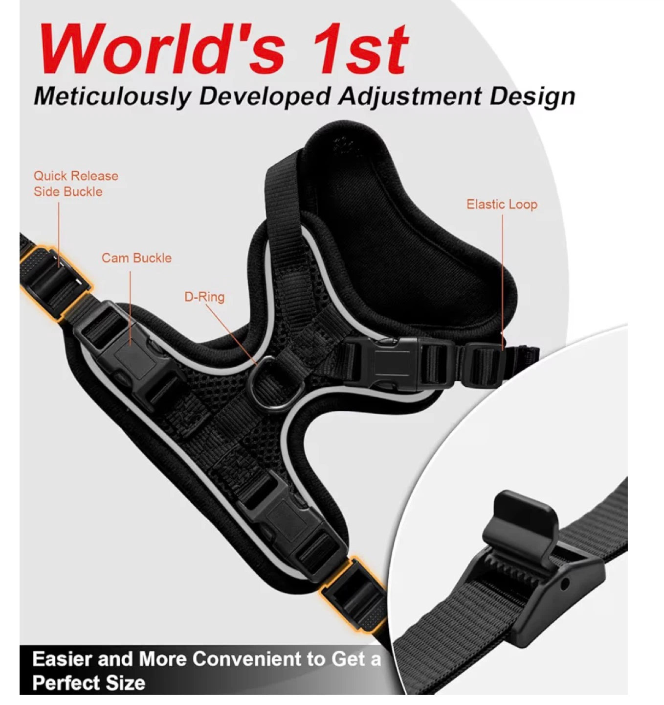 Cat Harness and Leash Set - Size S, Black - photo 5