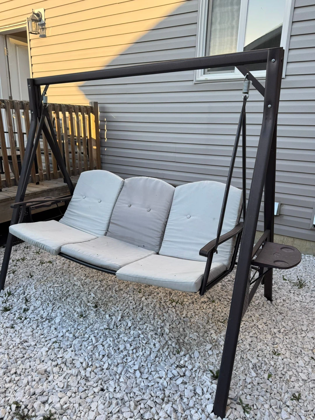 3-Seater Patio Swing with Cushions - photo 3