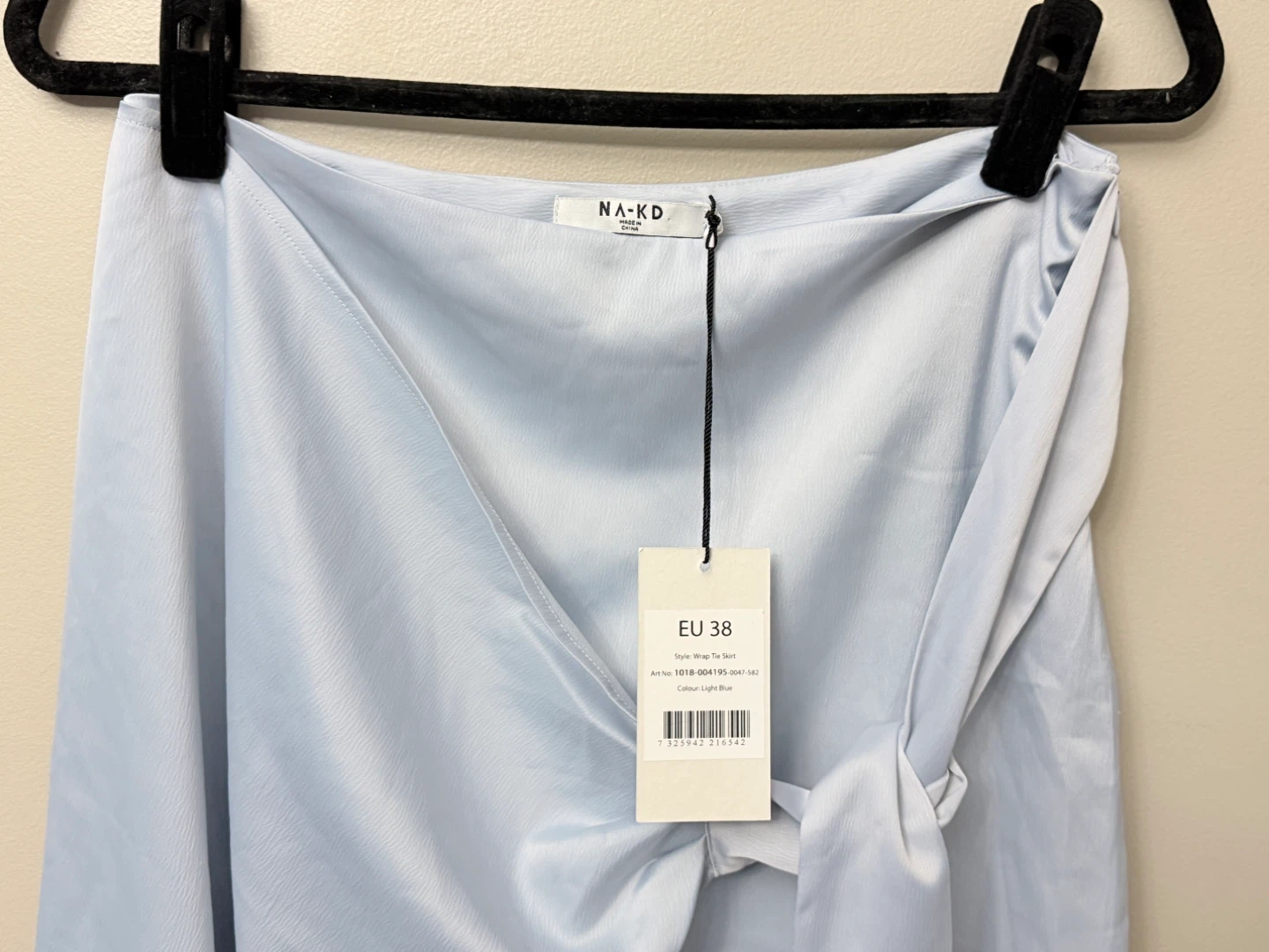NA-KD Light Blue Wrap Skirt Minimalist Summer  S/M - photo 5