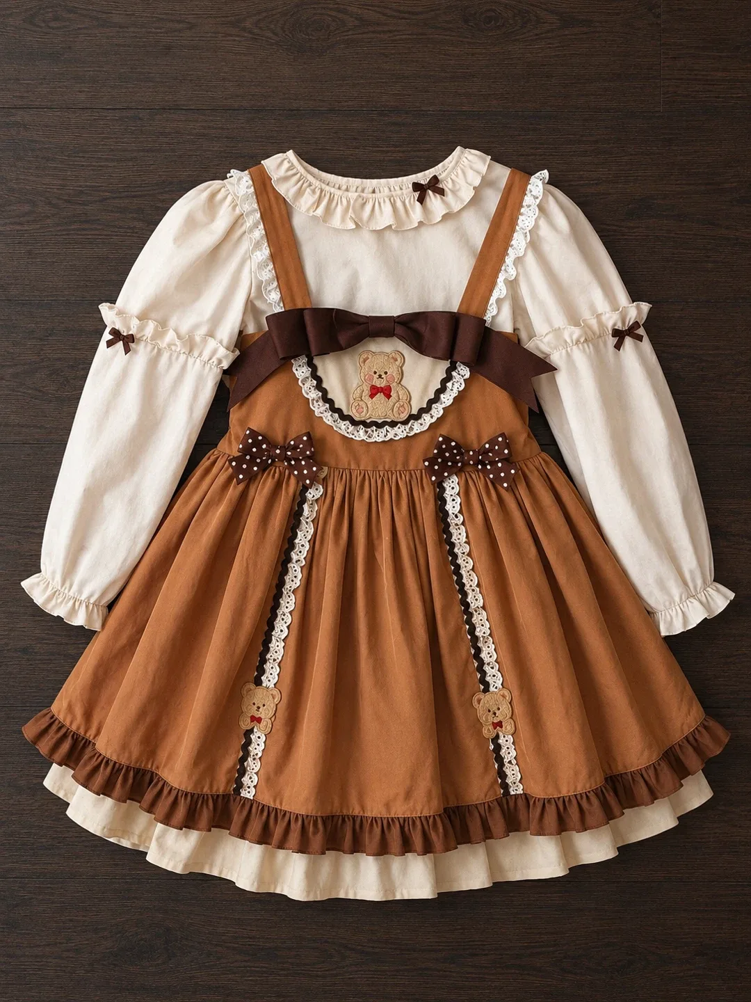 Brown Bear Lolita Dress with Blouse