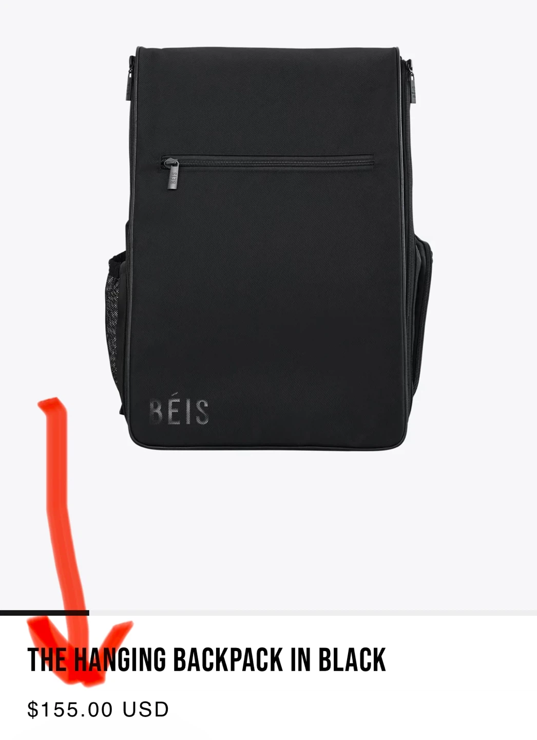Beis - The Hanging Backpack - black