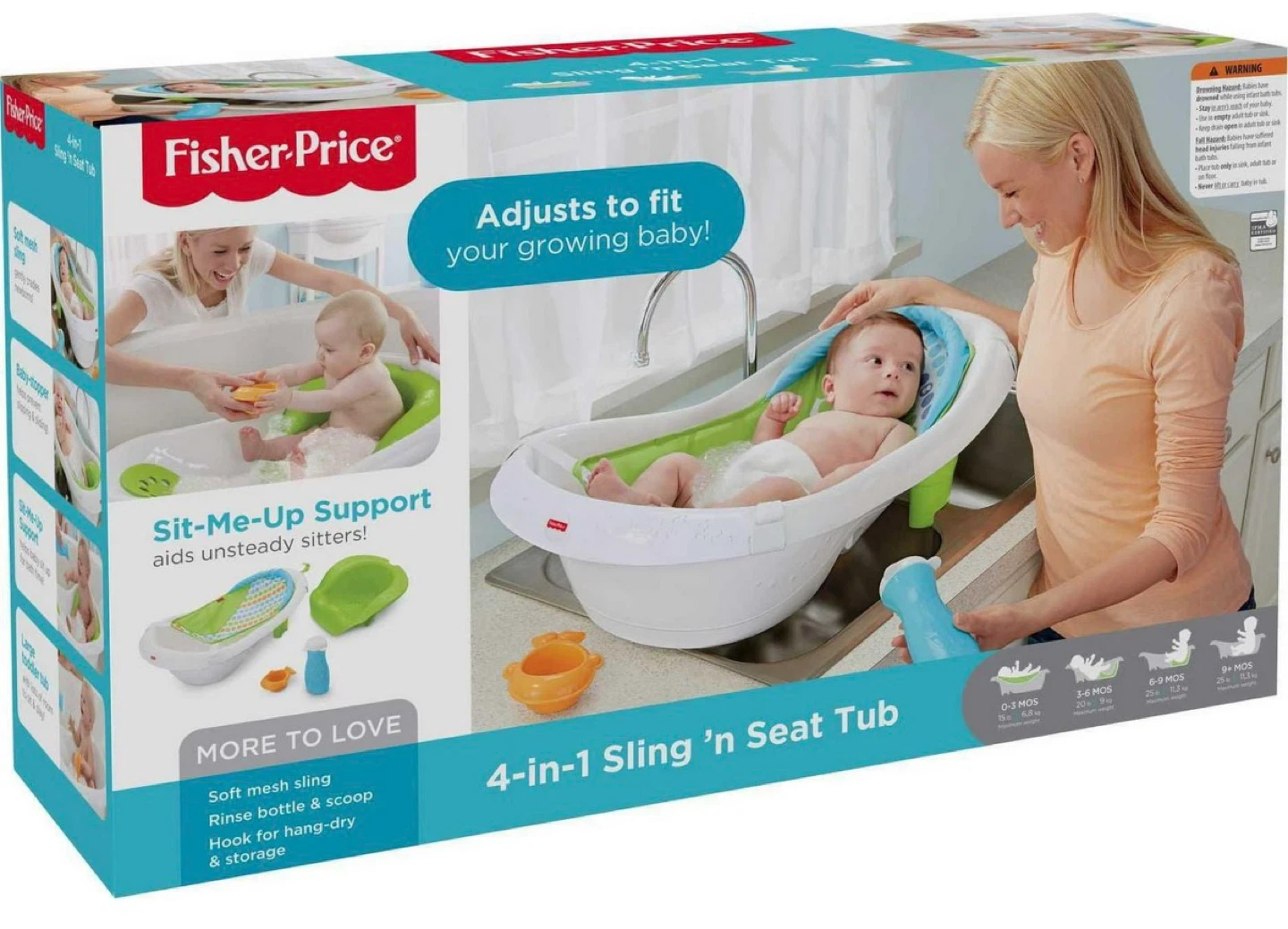 Fisher-Price 4-in-1 Sling 'n Seat Tub - Pacific Pebble