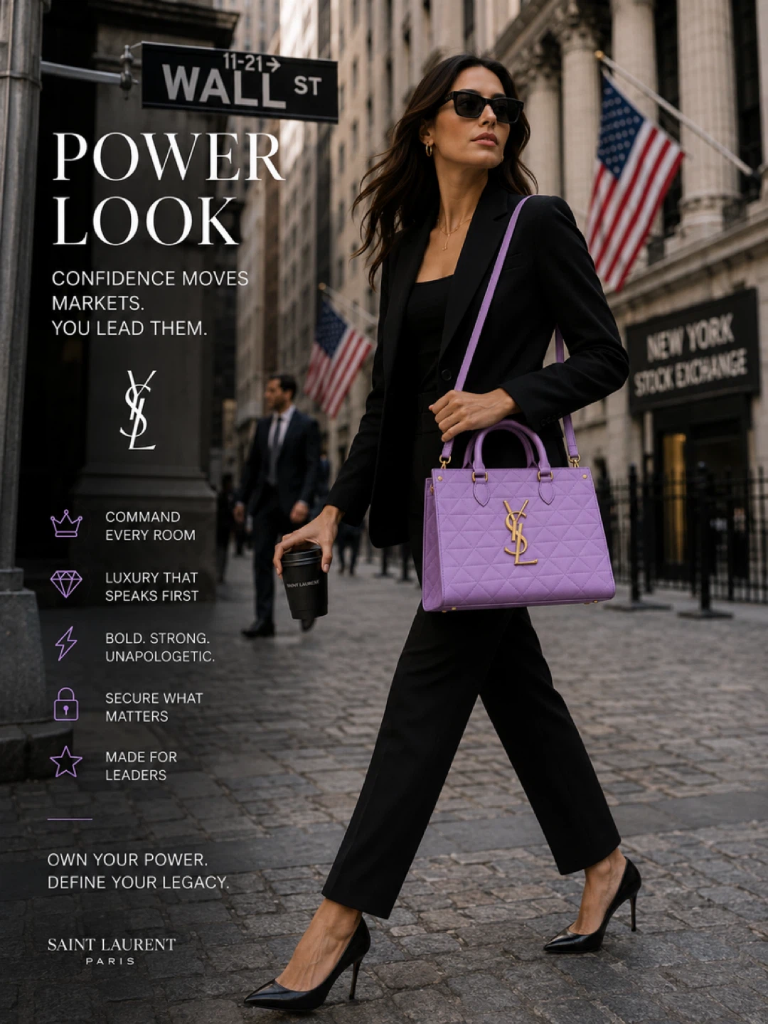 Saint Laurent Quilted Lavender Leather Tote Bag