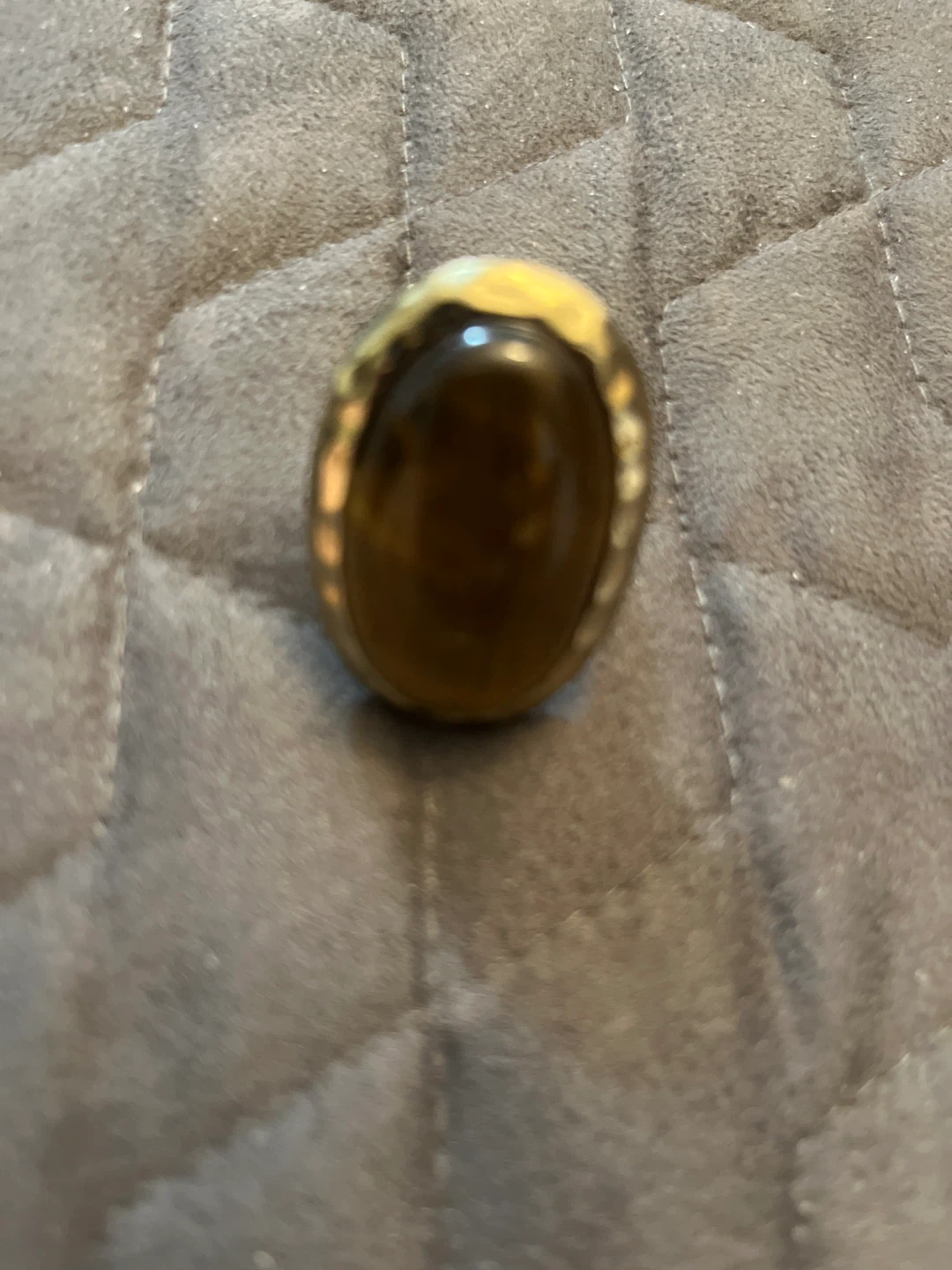 Oval Brown Gemstone Ring