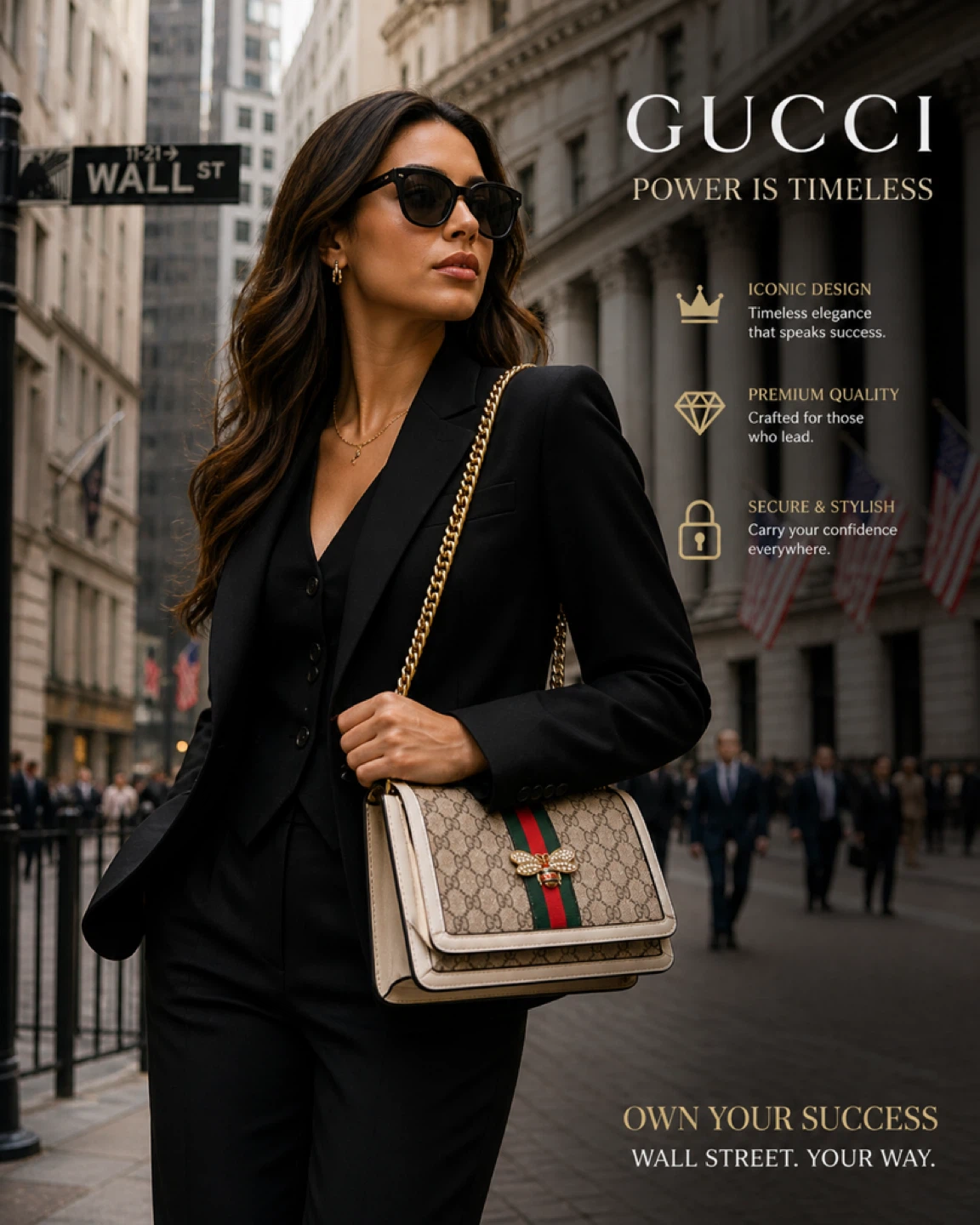 GUCCI Beige/White GG Marmont Bee Shoulder Bag - photo 2