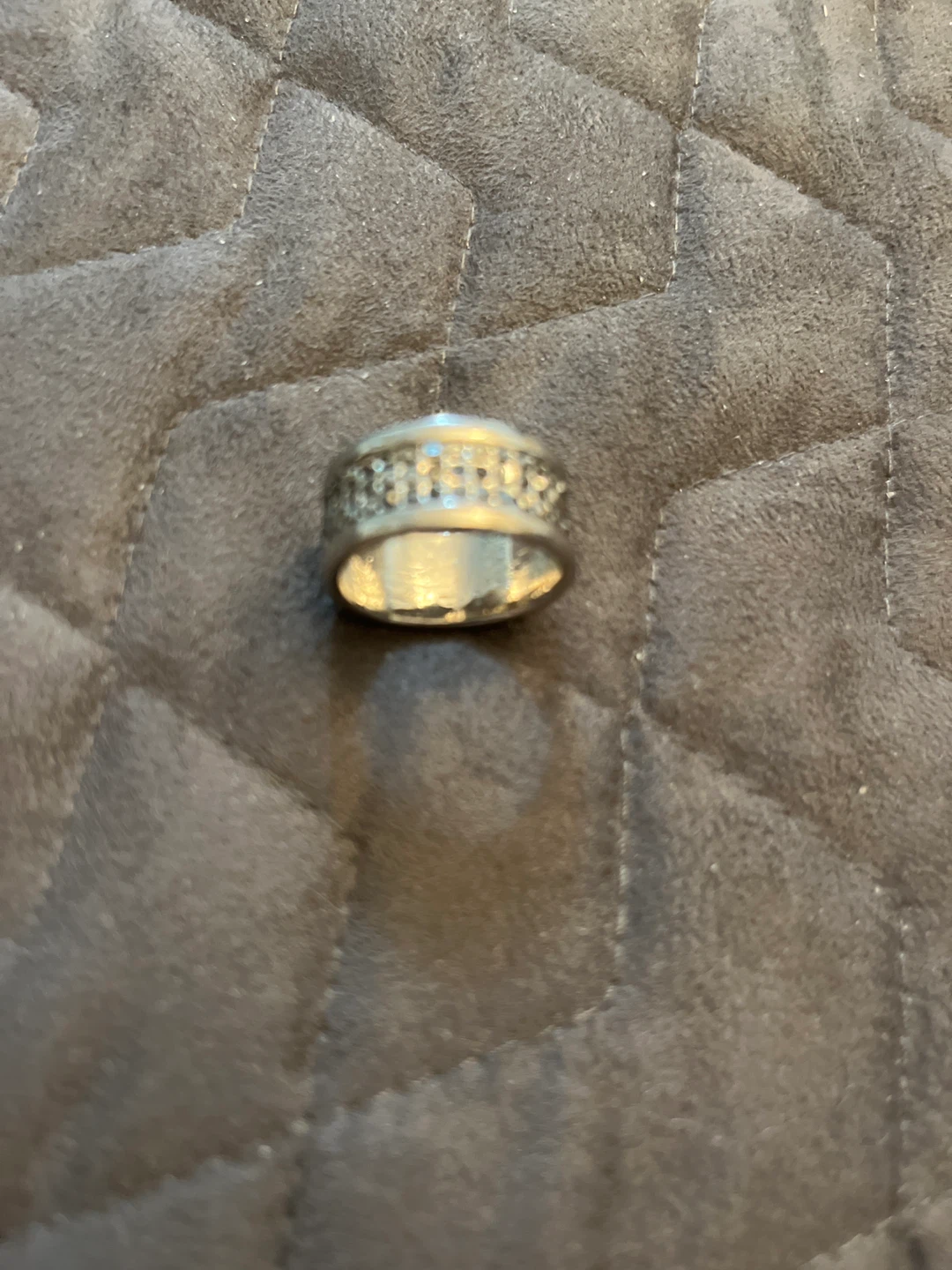 Silver Tone Band Ring with Pattern