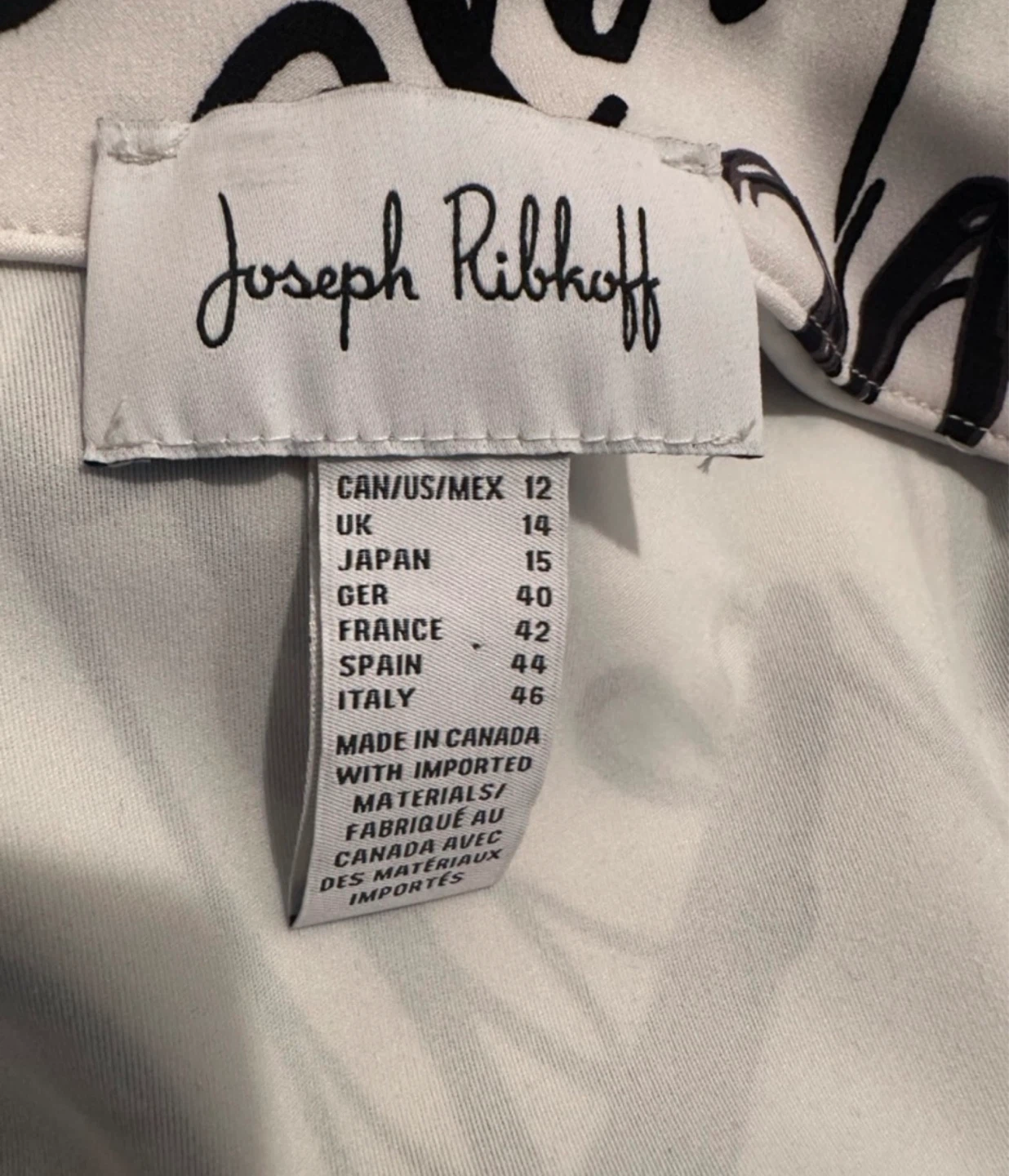 NWOT Joseph Ribkoff Black & White Script Blazer Size 12 - photo 4