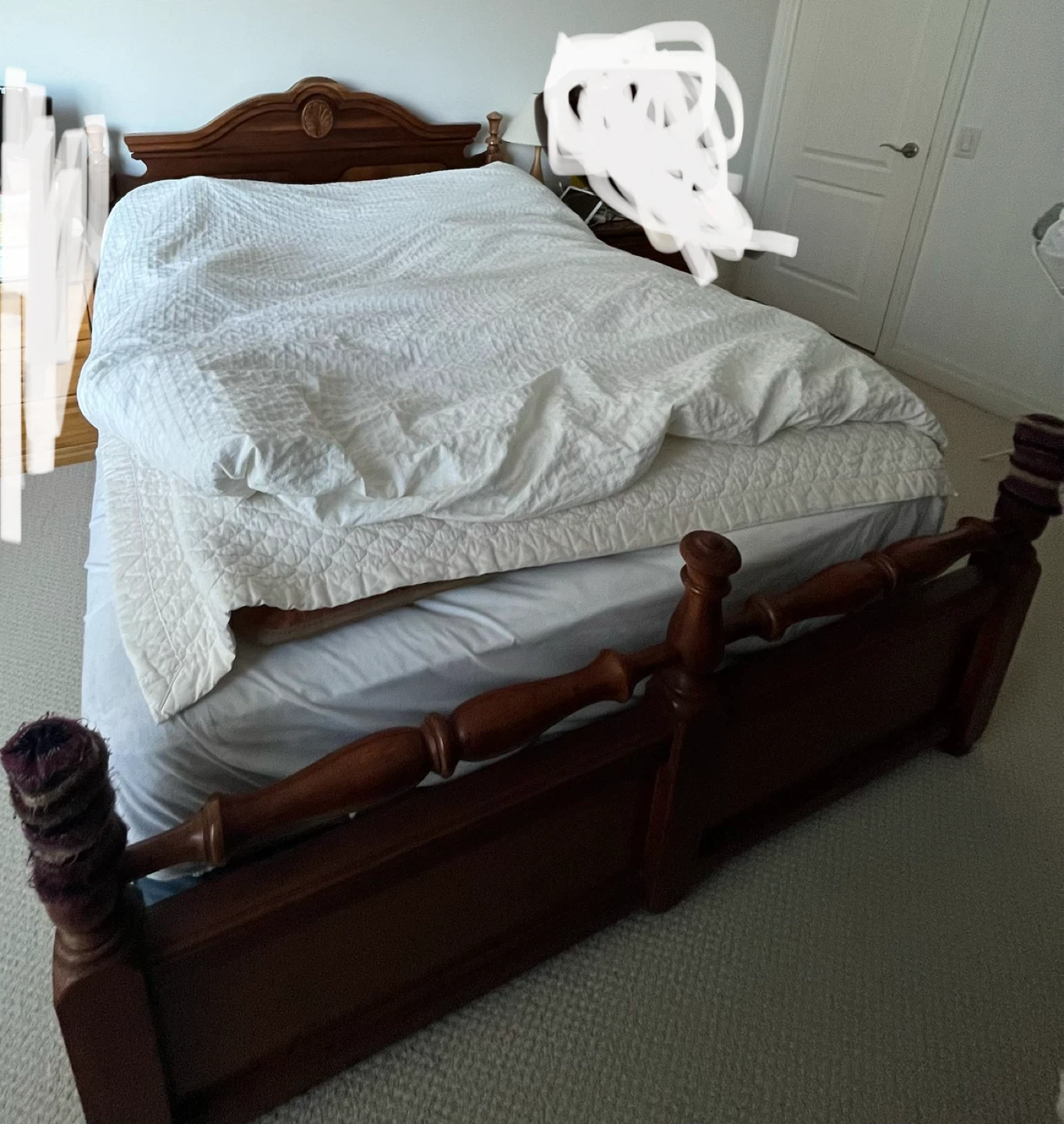 Wooden Bed Frame & mattress - photo 2