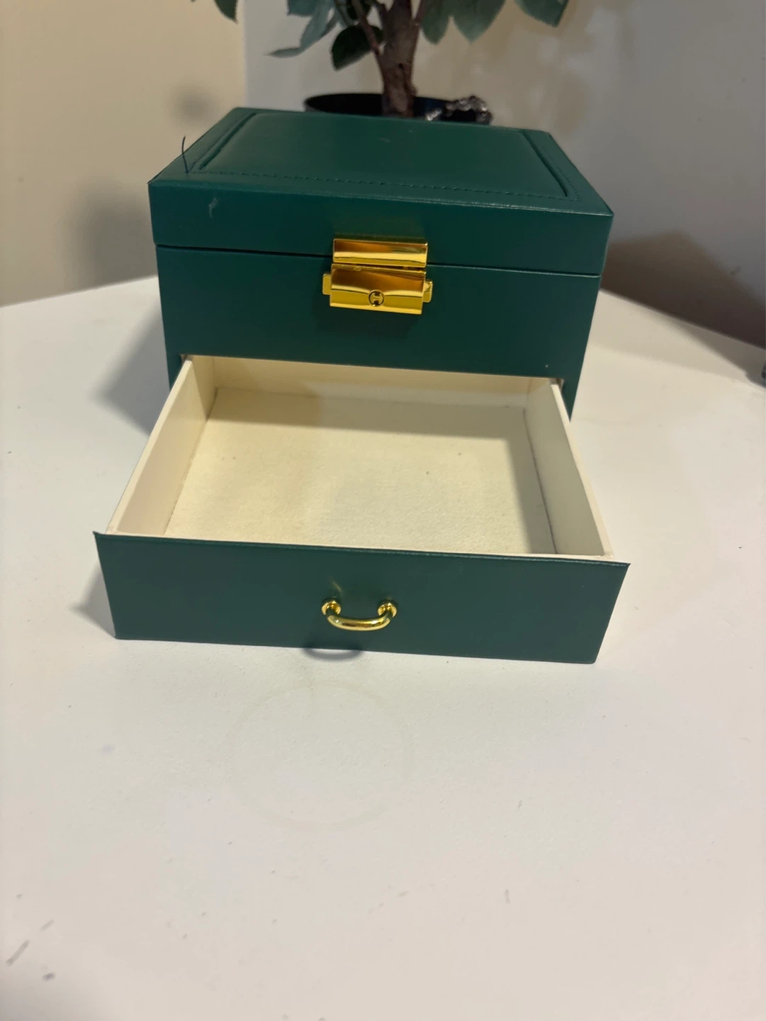 Jewellery Box with Mirror and Drawer - Green - photo 3