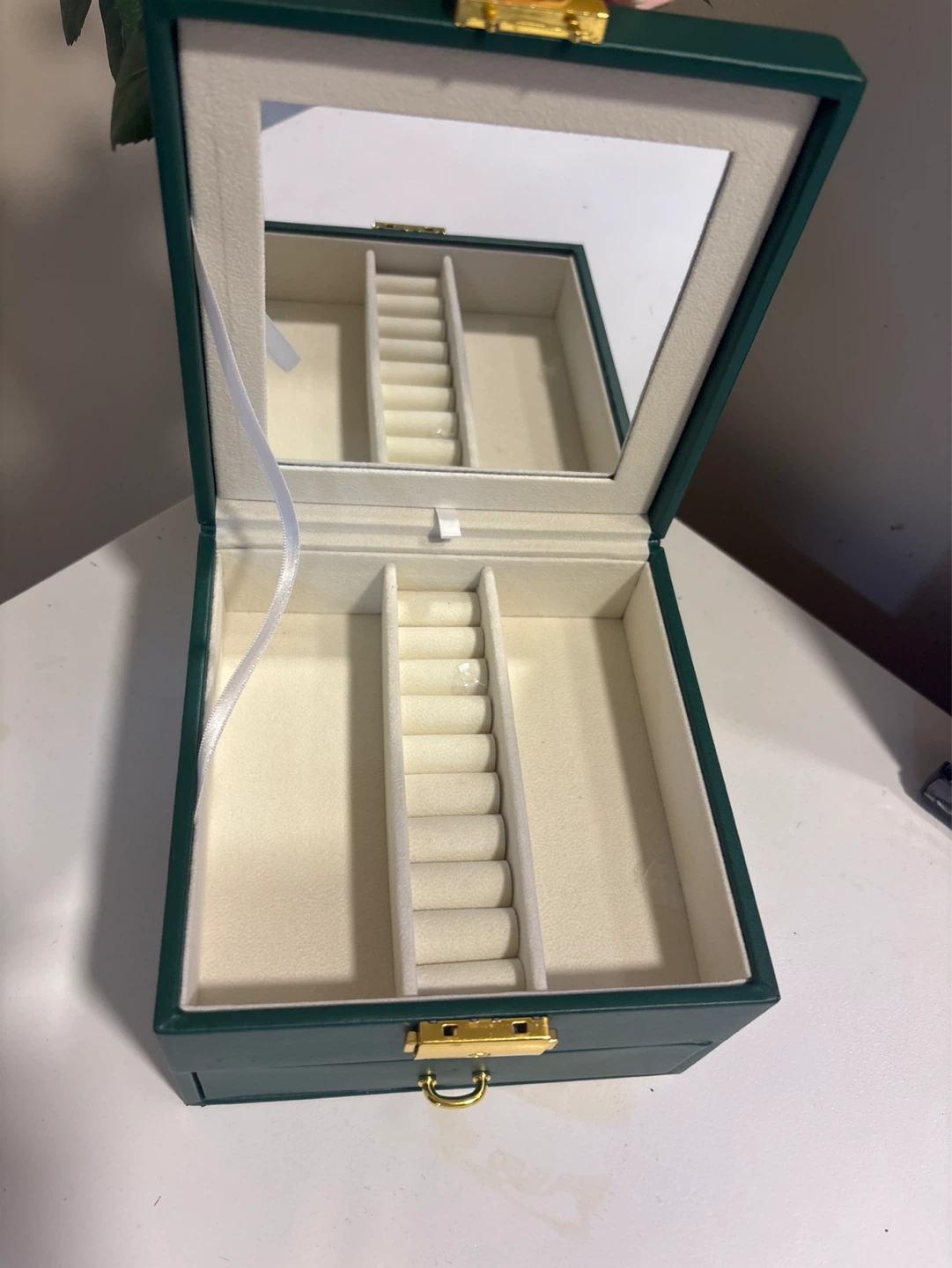Jewellery Box with Mirror and Drawer - Green - photo 2