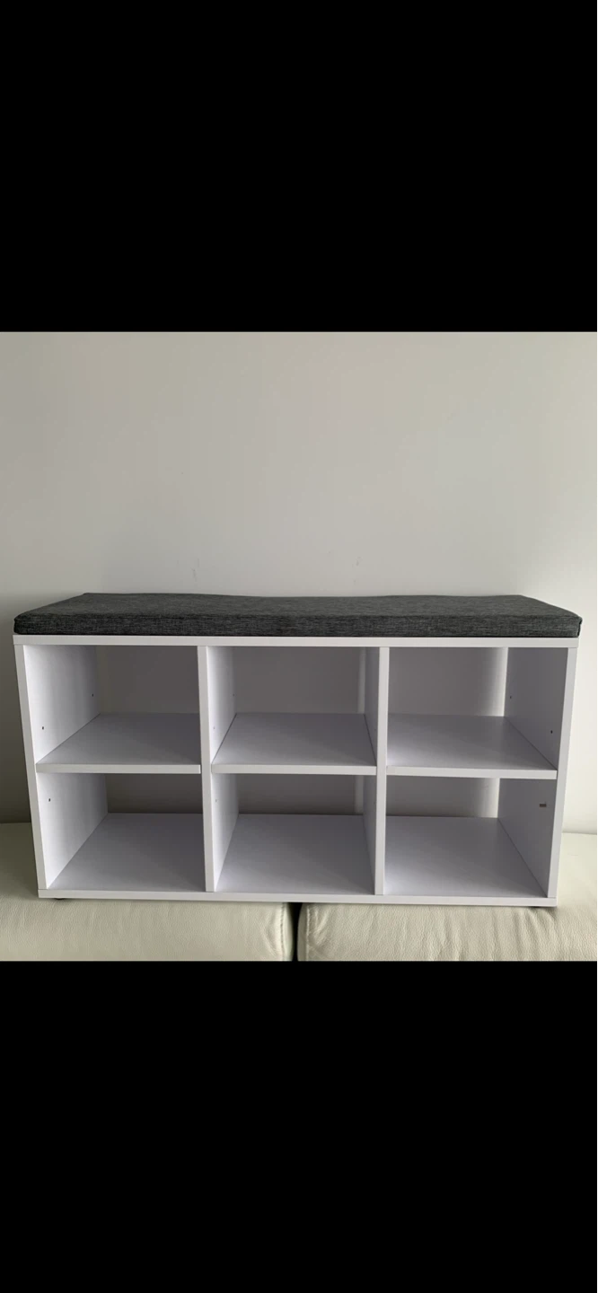 BENCH With Cushion & Storage (shoes, books, baskets, … - photo 4