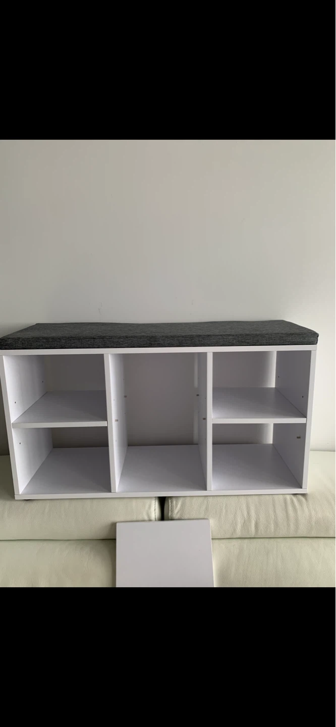 BENCH With Cushion & Storage (shoes, books, baskets, … - photo 5