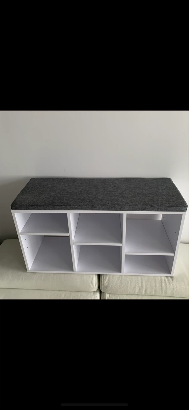 BENCH With Cushion & Storage (shoes, books, baskets, …
