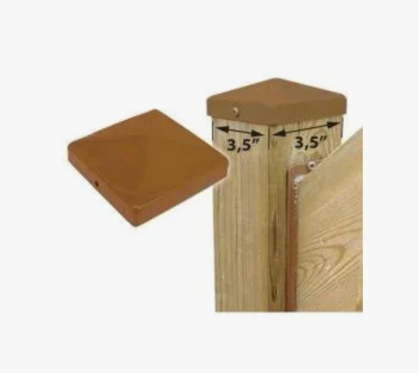 44 PCs Pylex 4" x 4" Powder-Coated Steel Post Cap – Cedar