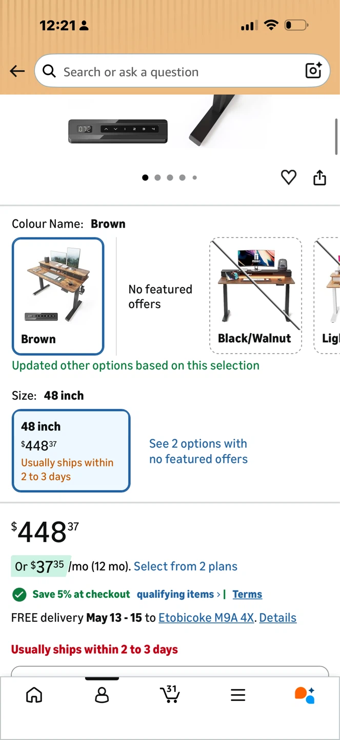 Height-Adjustable Standing Desk (48”) - photo 5