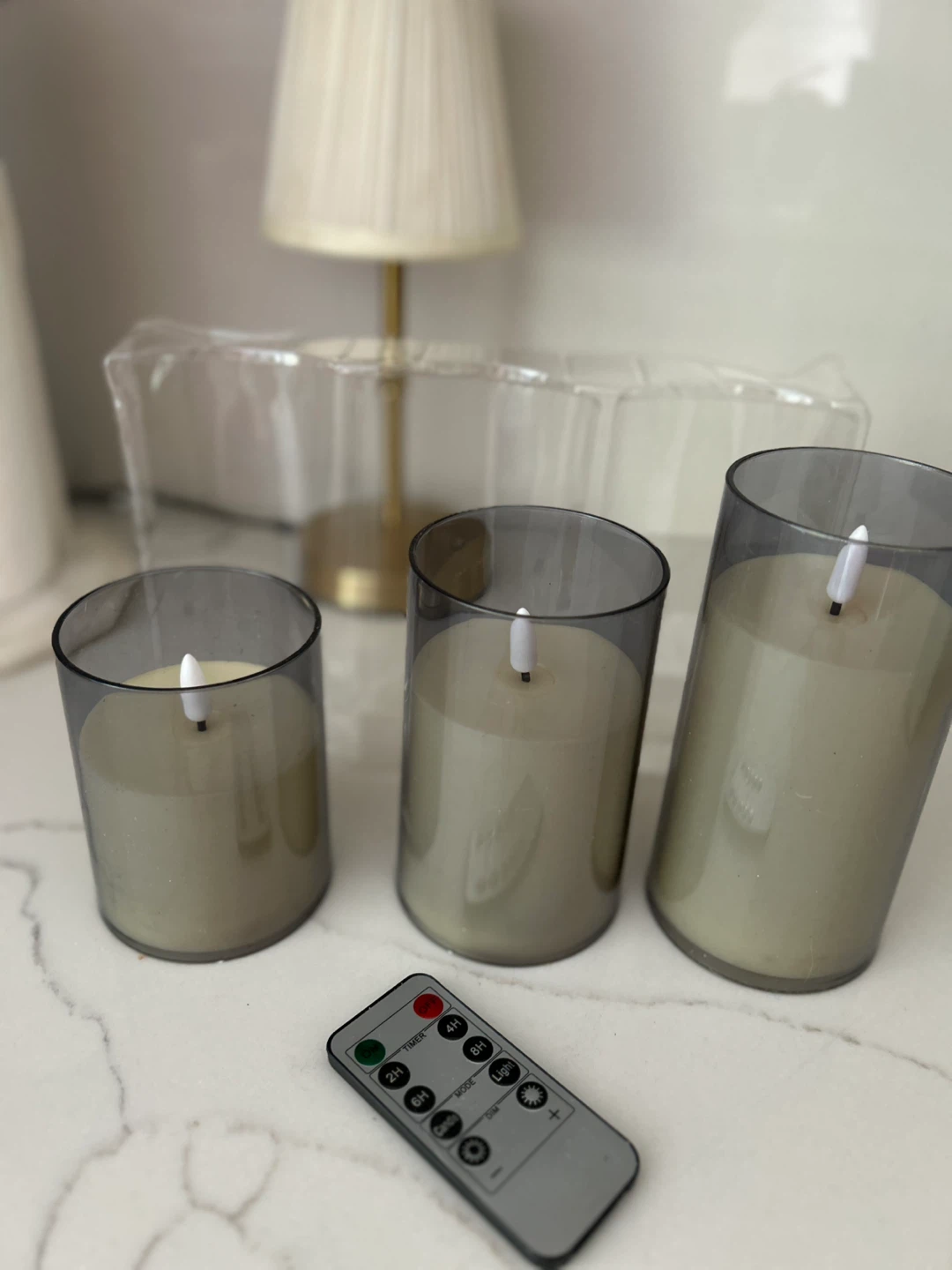 Set of 3 LED Flameless Candles with Remote