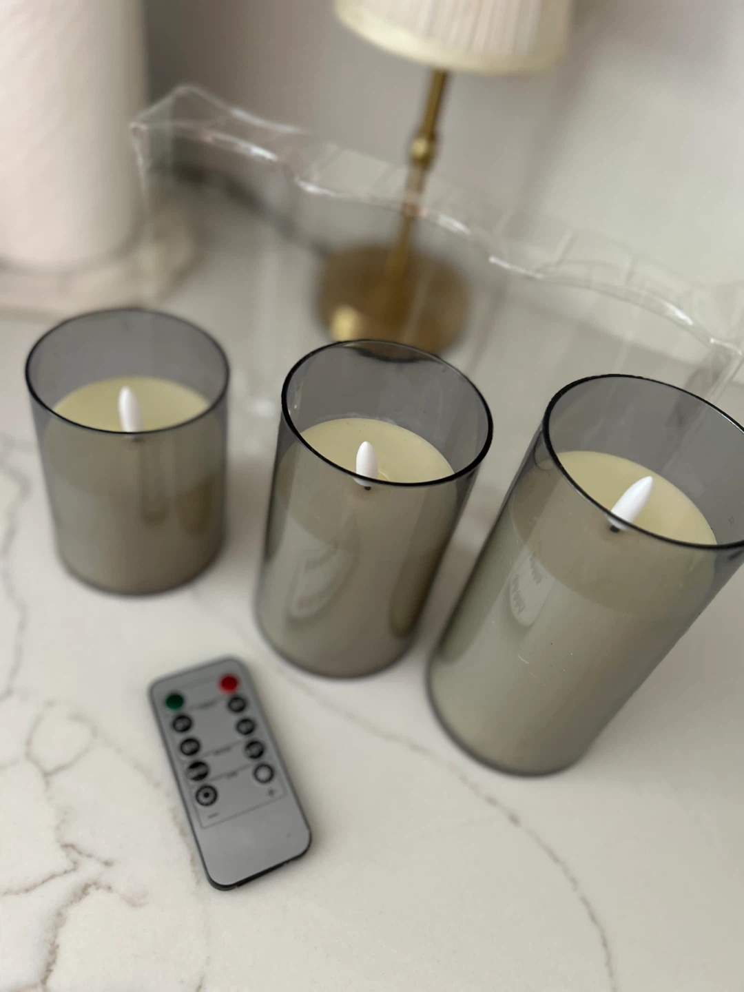 Set of 3 LED Flameless Candles with Remote - photo 2