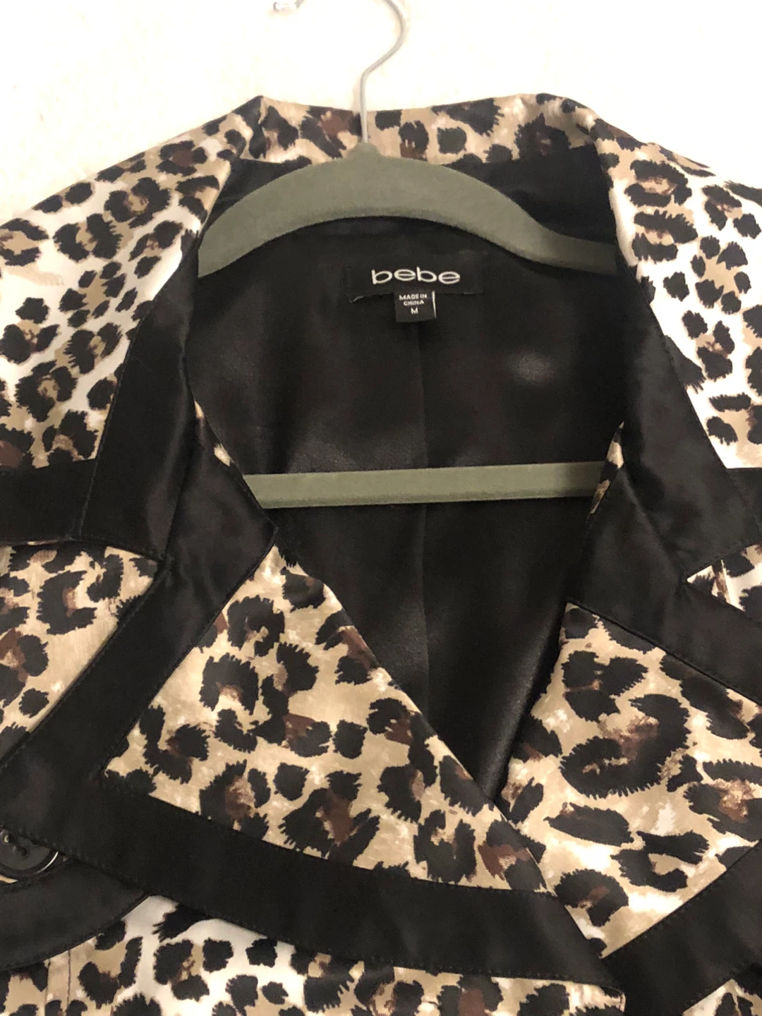 Bebe Leopard Print Trench Coat - Size M - photo 2