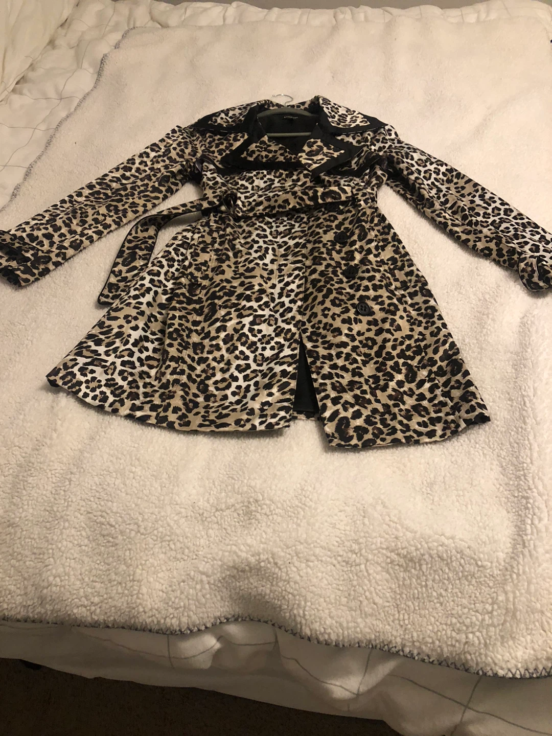 Bebe Leopard Print Trench Coat - Size M - photo 3
