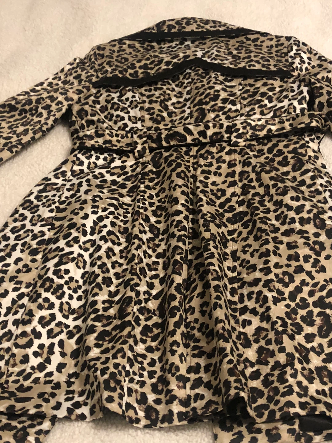 Bebe Leopard Print Trench Coat - Size M