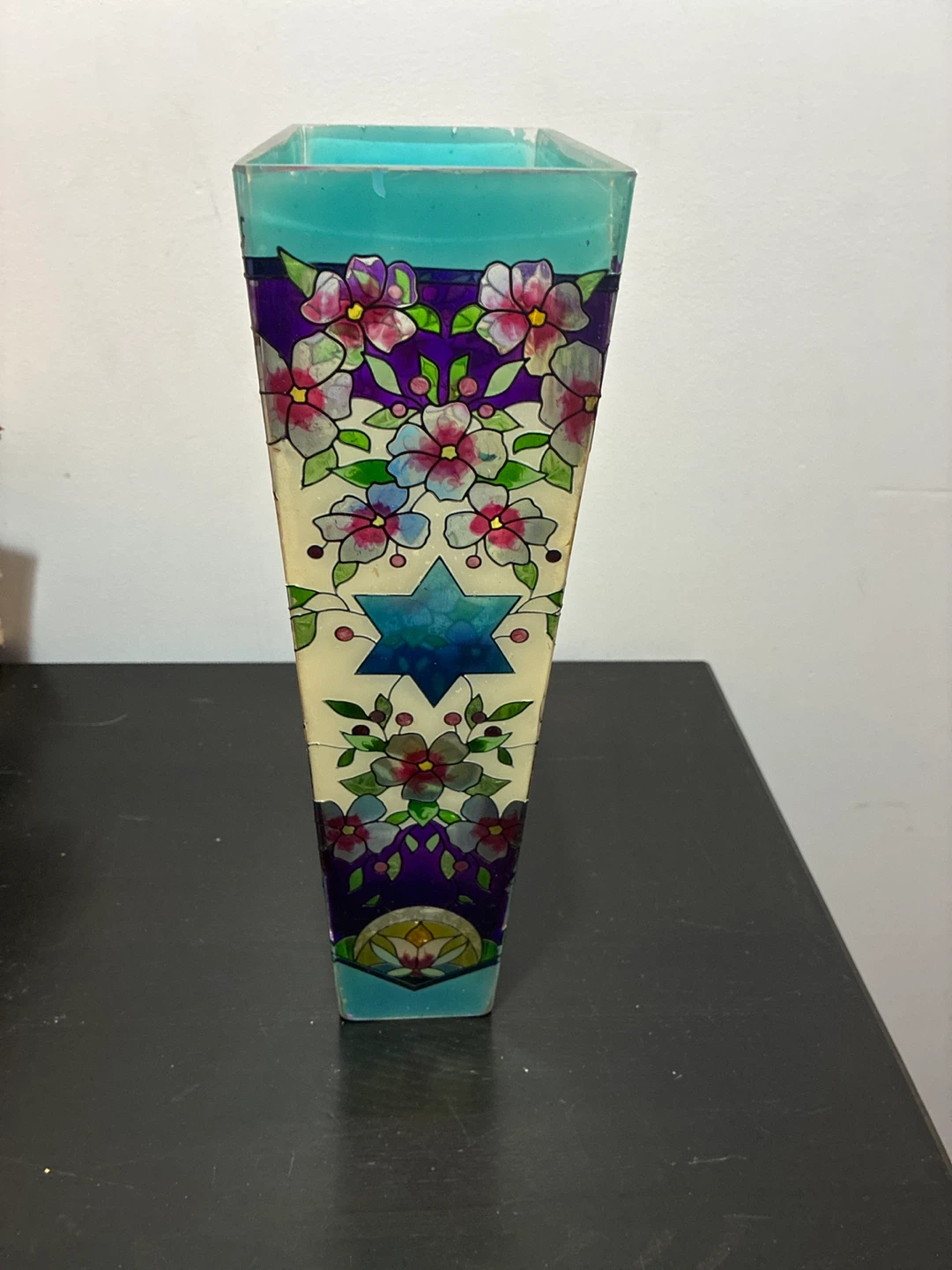 Decorative Vase with Floral and Star of David Design - photo 2