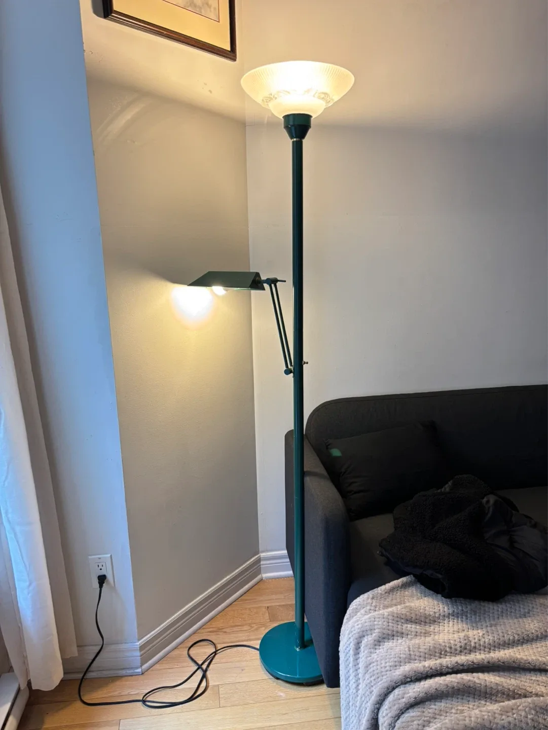 Green Floor Lamp with Adjustable Reading Light - photo 2
