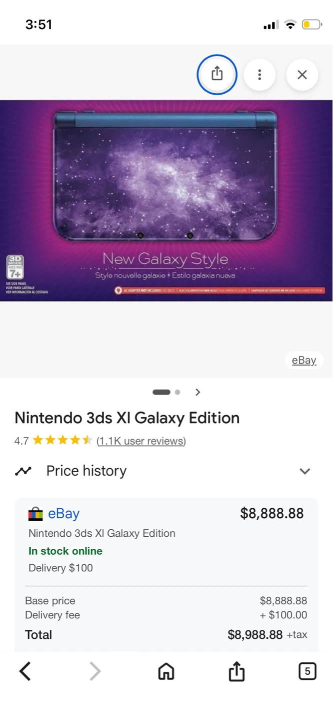 Custom Galaxy Print 3DS XL Shell - photo 2