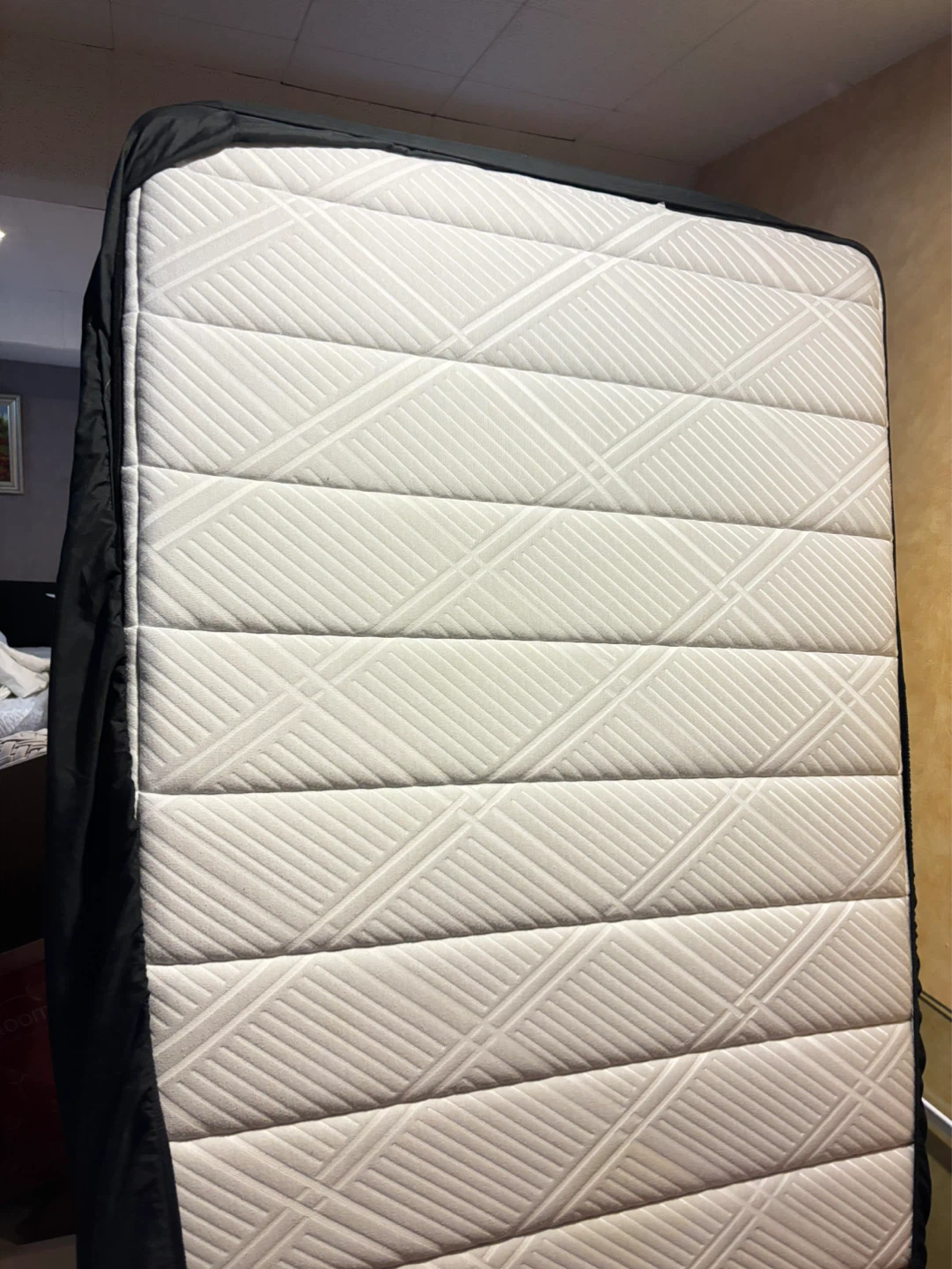 single Mattress with Black Cover