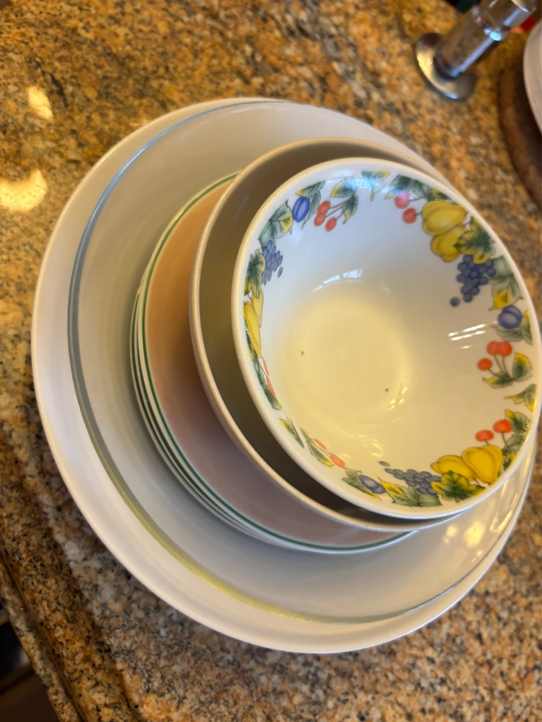 Dishes, Bowls, Cups, and Utensils Set all for 6$