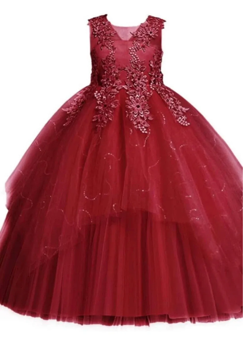 Red Tulle Flower Girl Dress