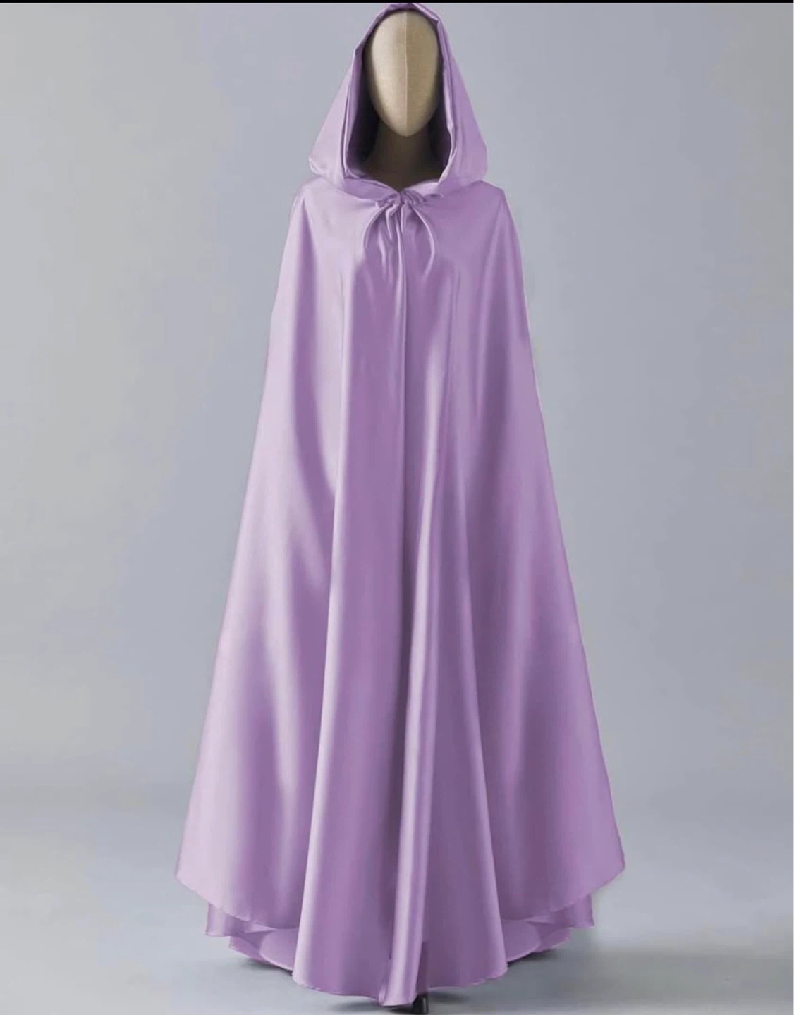 Purple Satin Hooded Cloak Cape