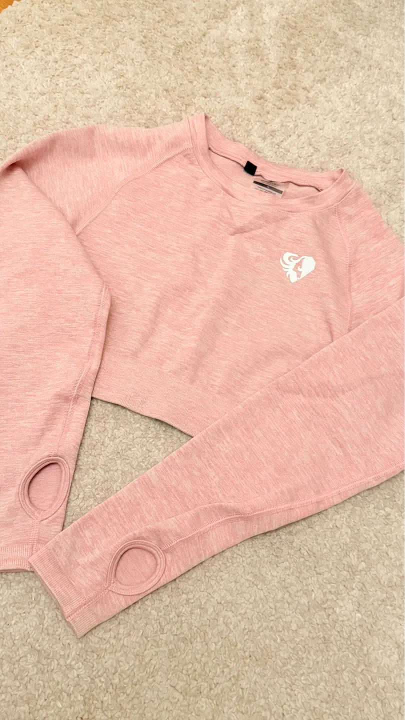 Pink Long Sleeve workout Top