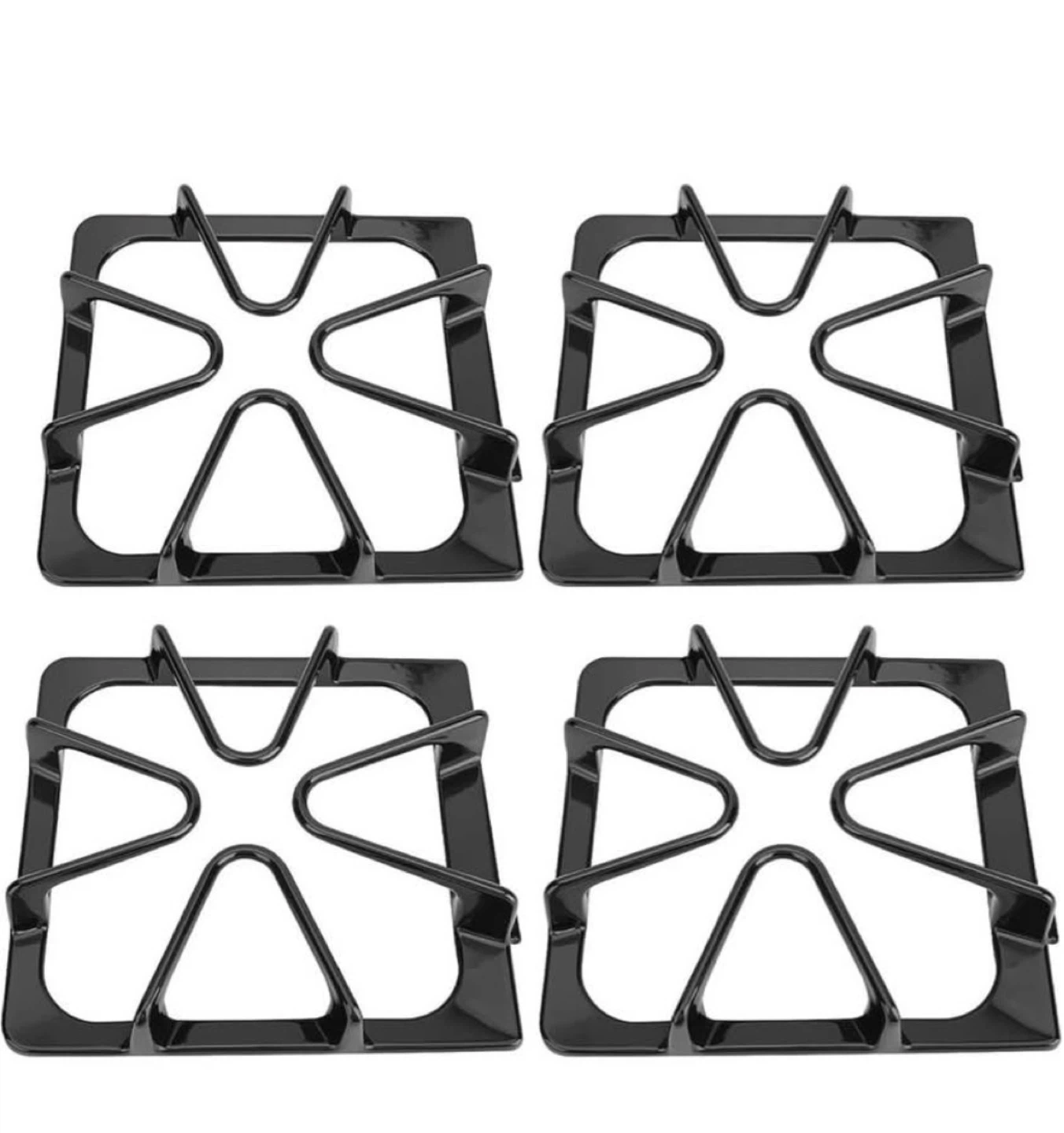 Set of 4 Black Gas Stove Grates