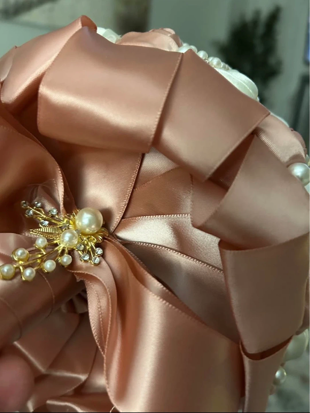 Satin Rose and Pearl Brooch Bouquet - photo 5