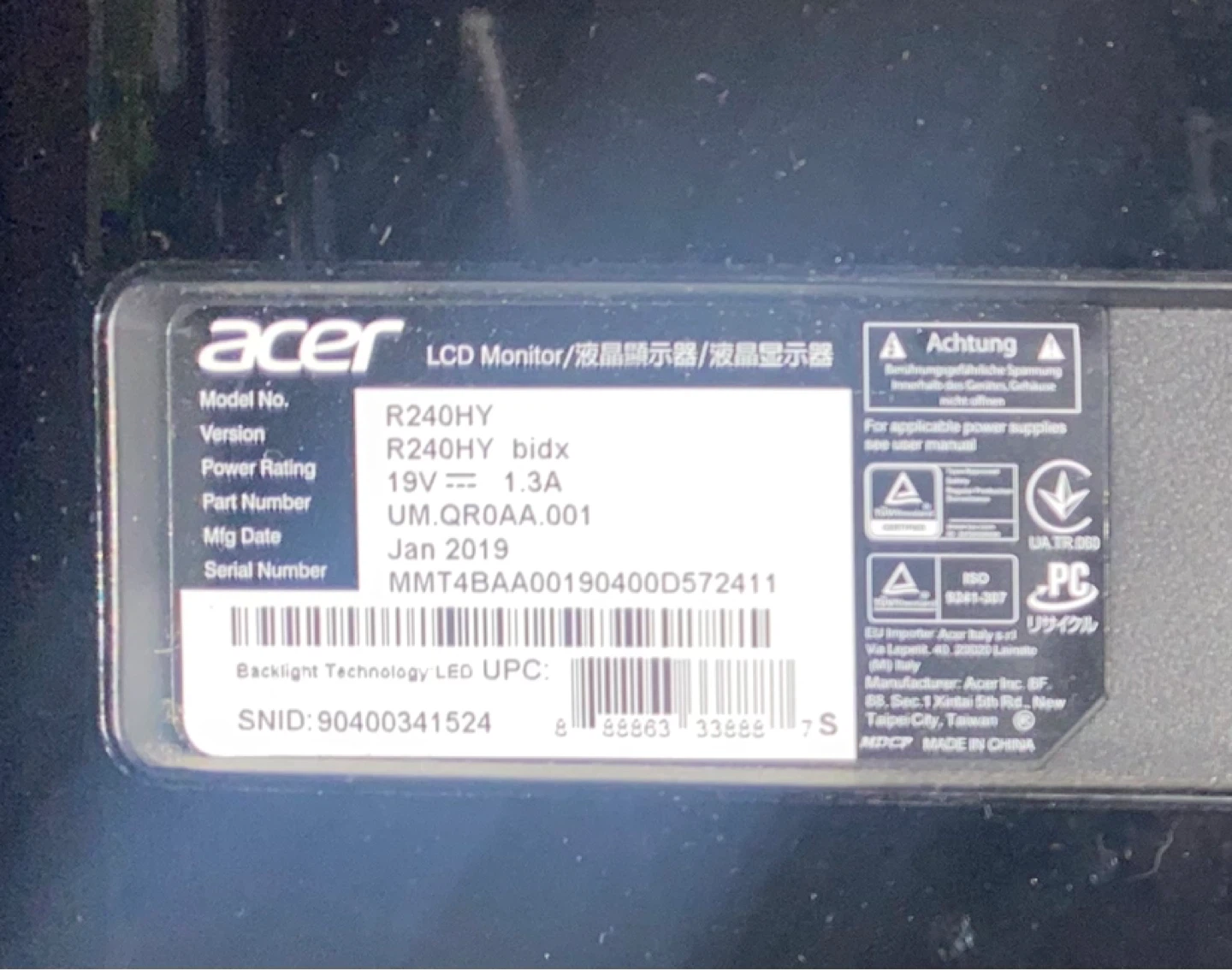 Acer R240HY bidx 23.8-inch Full HD Monitor - photo 3