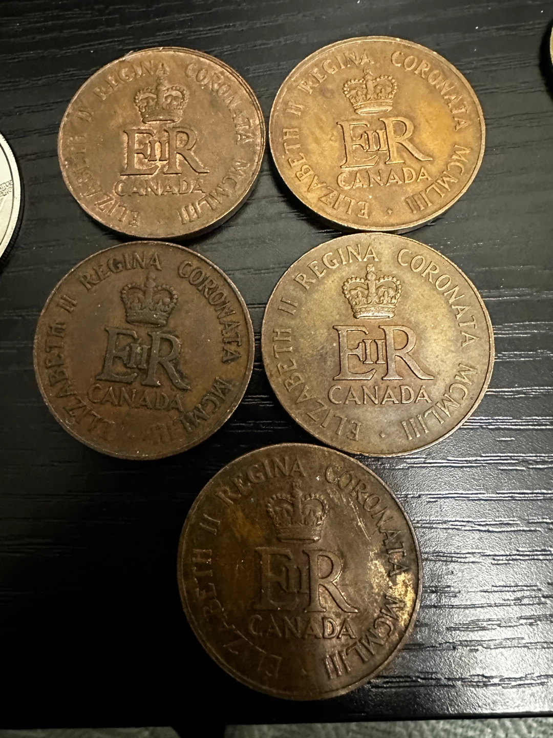 Collection of 5 Canadian Pennies - photo 2