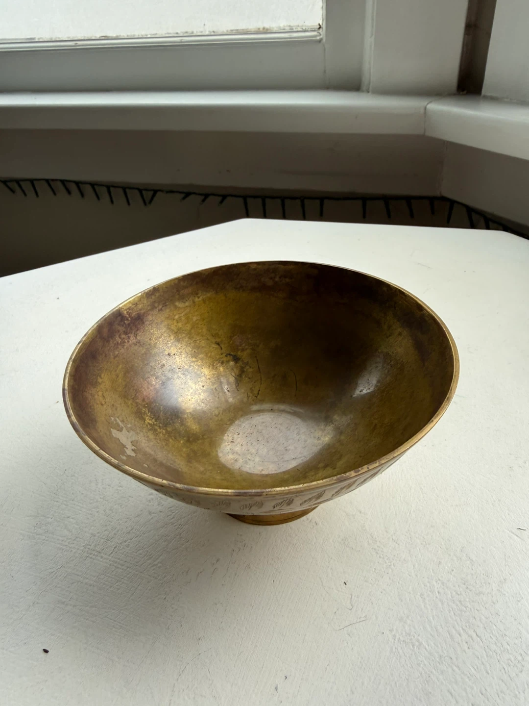 Brass etched bowl - photo 4