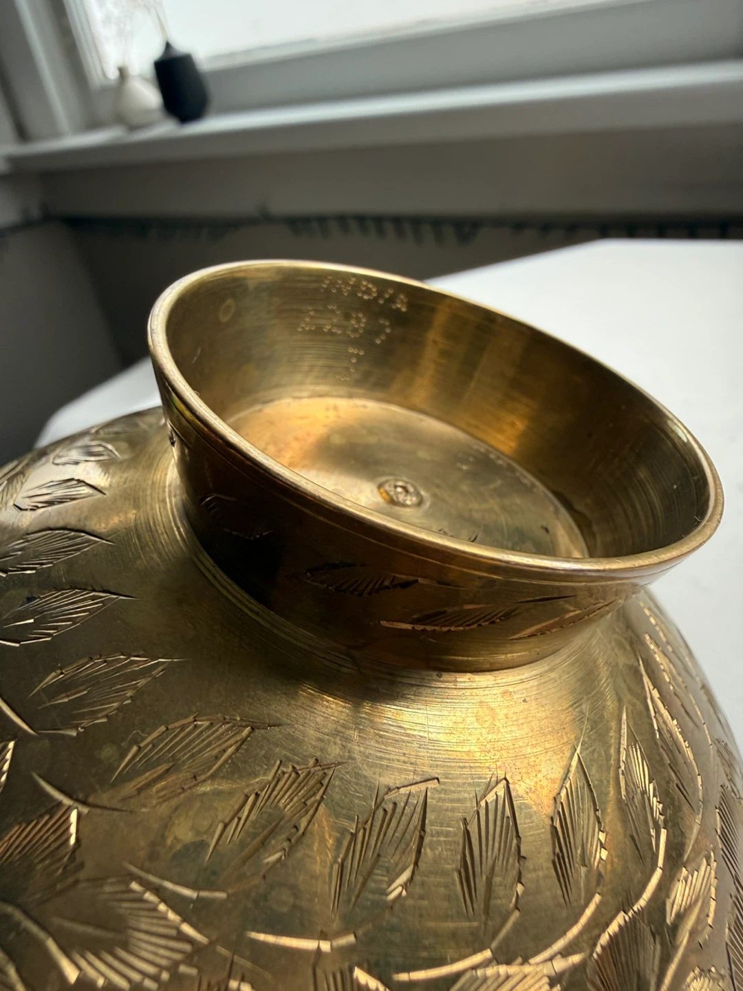 Brass etched bowl - photo 3