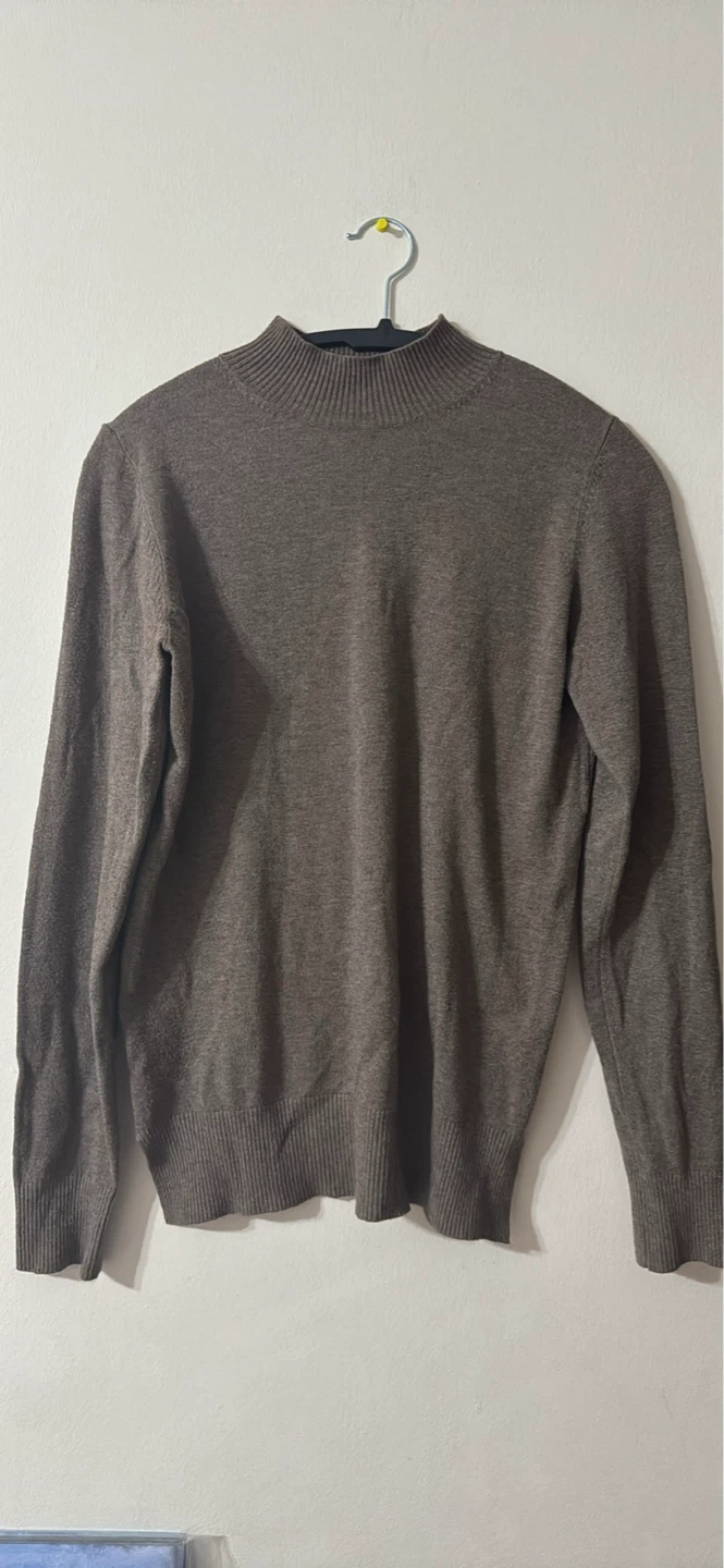 Brown Mock Neck Sweater