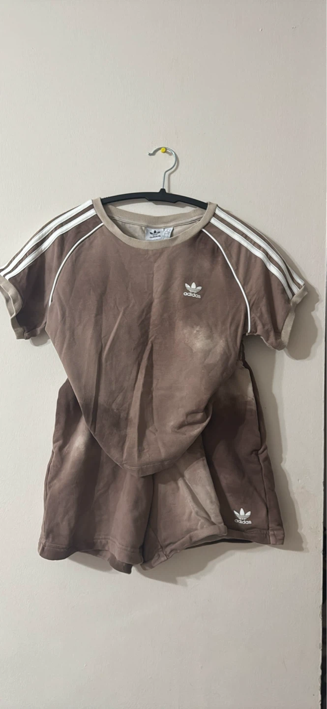 Adidas T-Shirt and Shorts Set - Brown Tie-Dye