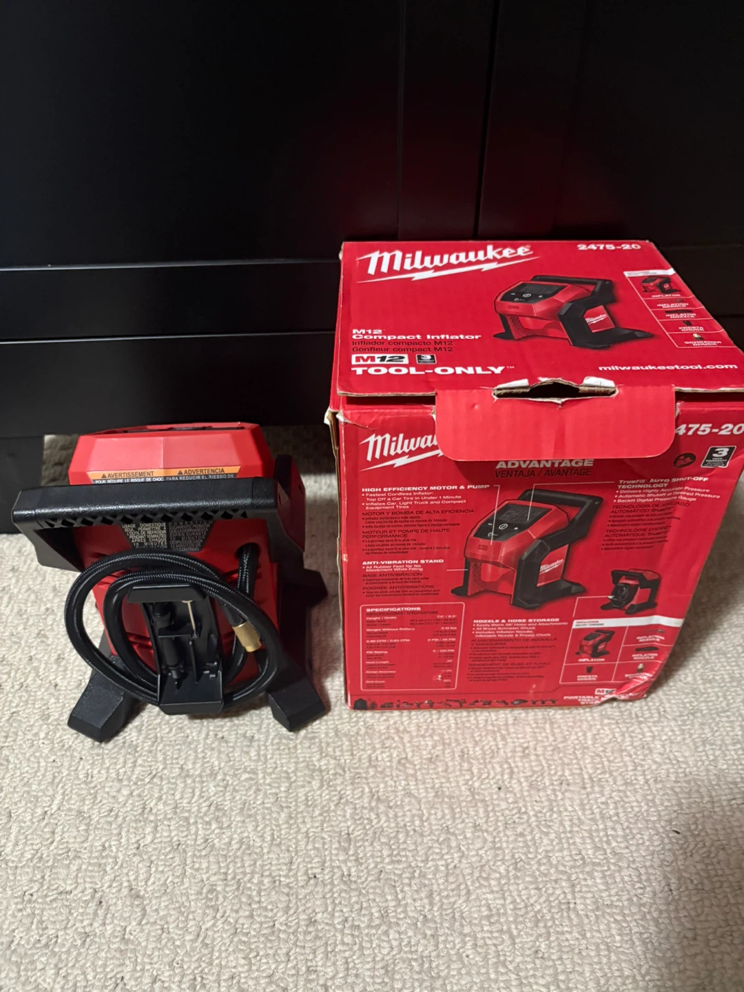 Milwaukee M12 12V Cordless Compact Inflator (Tool-Only) - photo 2