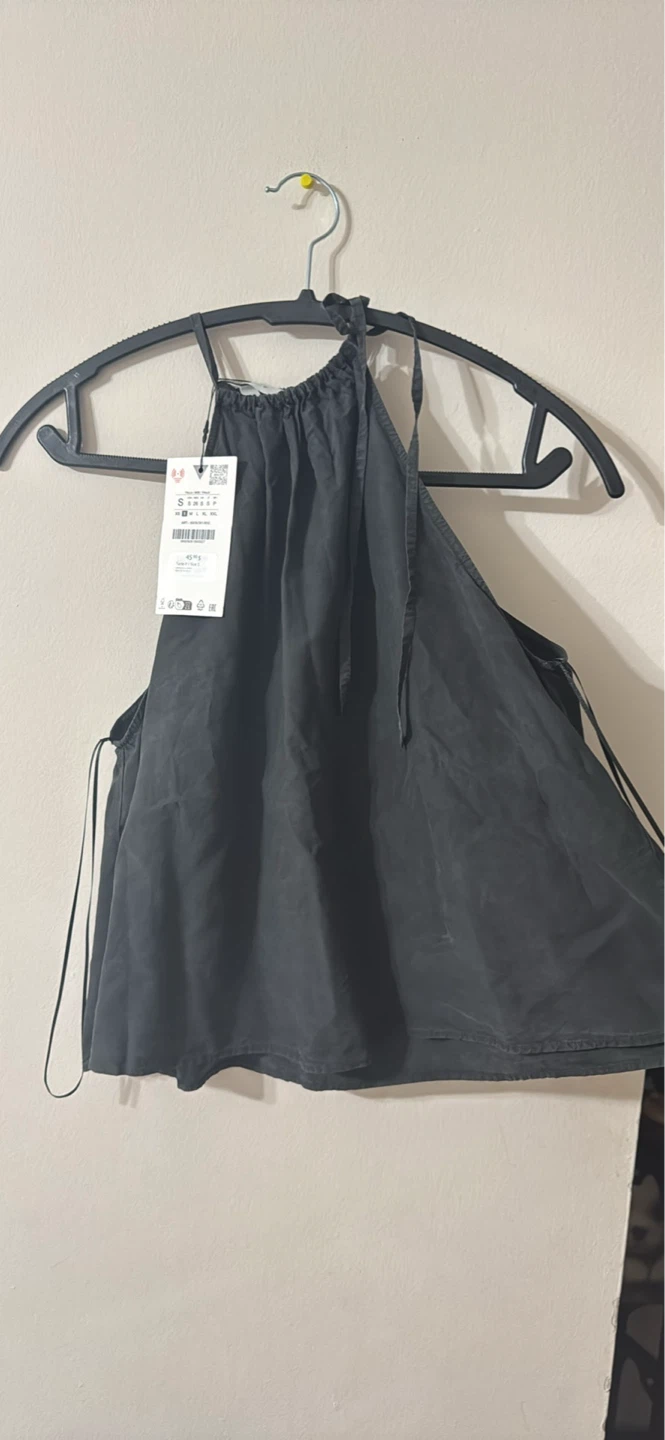 Zara Dark Grey Halter Neck Top - Size S