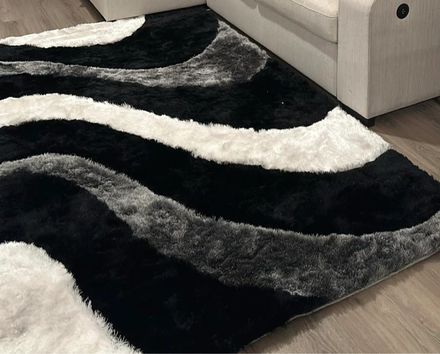 Black and white rug