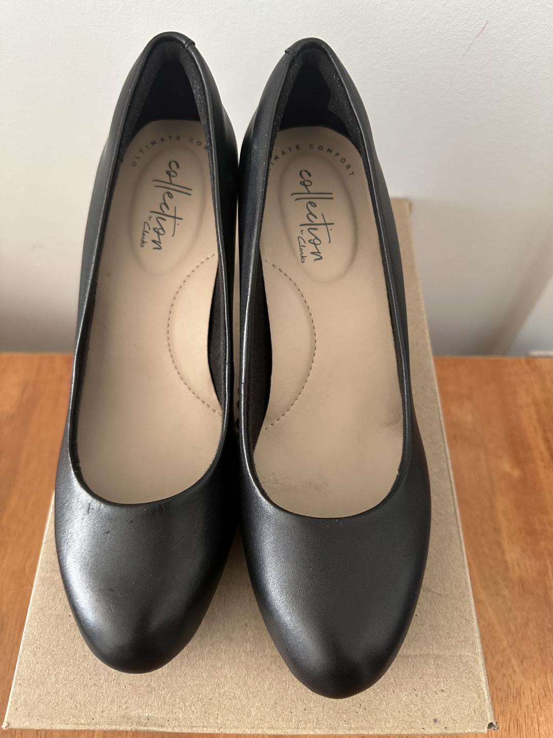Clarks Size 5 Black Leather Heels Brand New Never Worn - photo 3