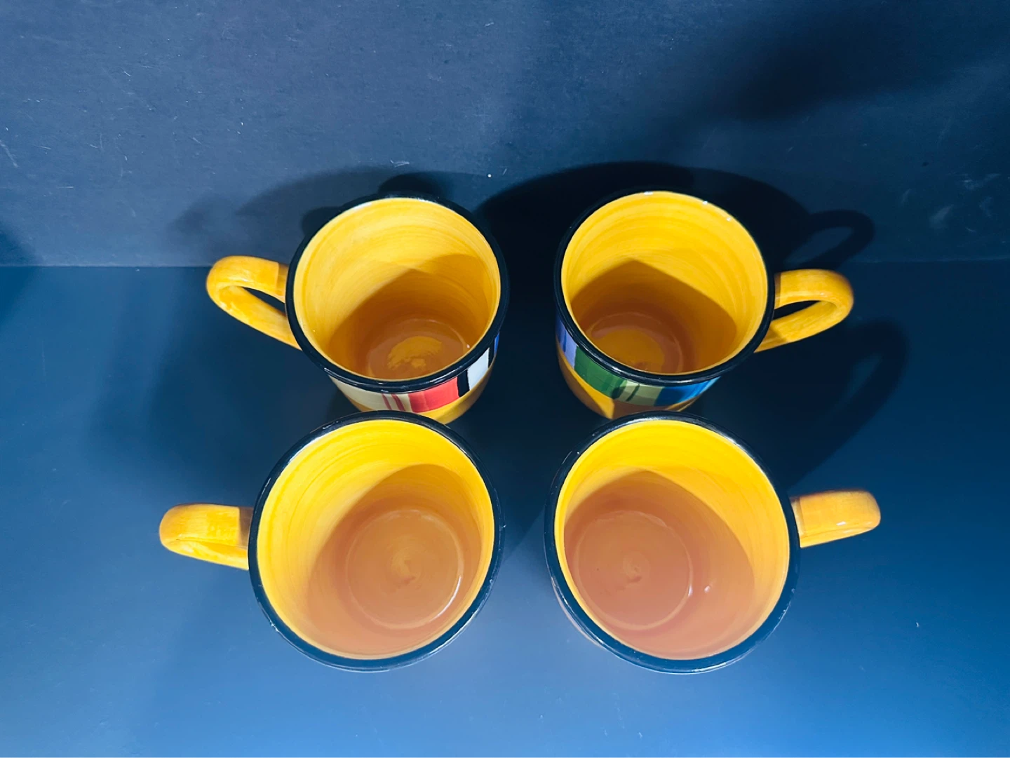 Gibson Elite Fandango Pattern Mugs Set of 4 Colorful 16oz - photo 3