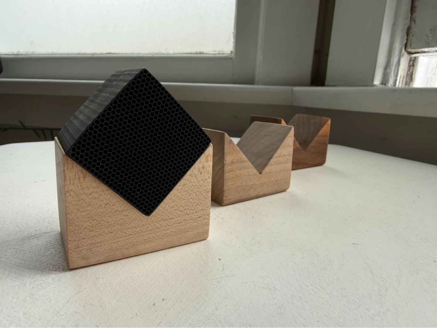 Carbon air filter w/ wood stands