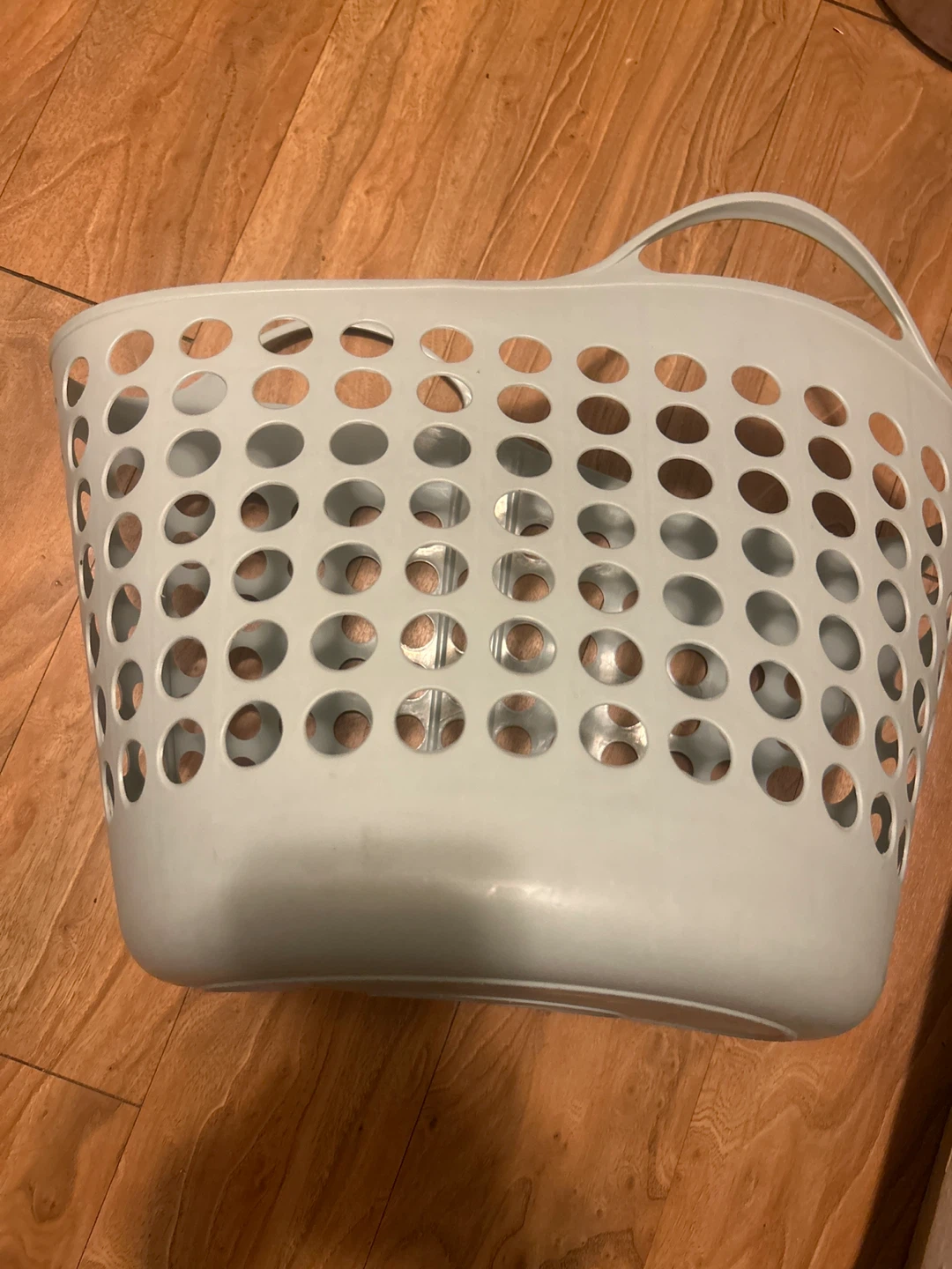 Light Blue Plastic Laundry Basket with Handles - photo 2