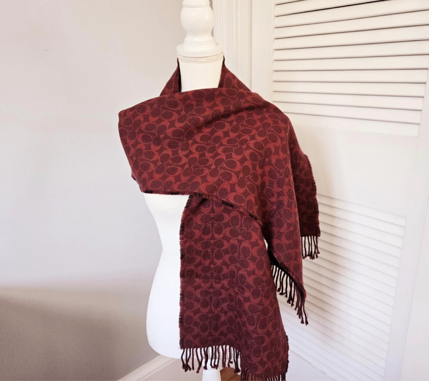 Coach Signature Scarf - Red/Black Plaid