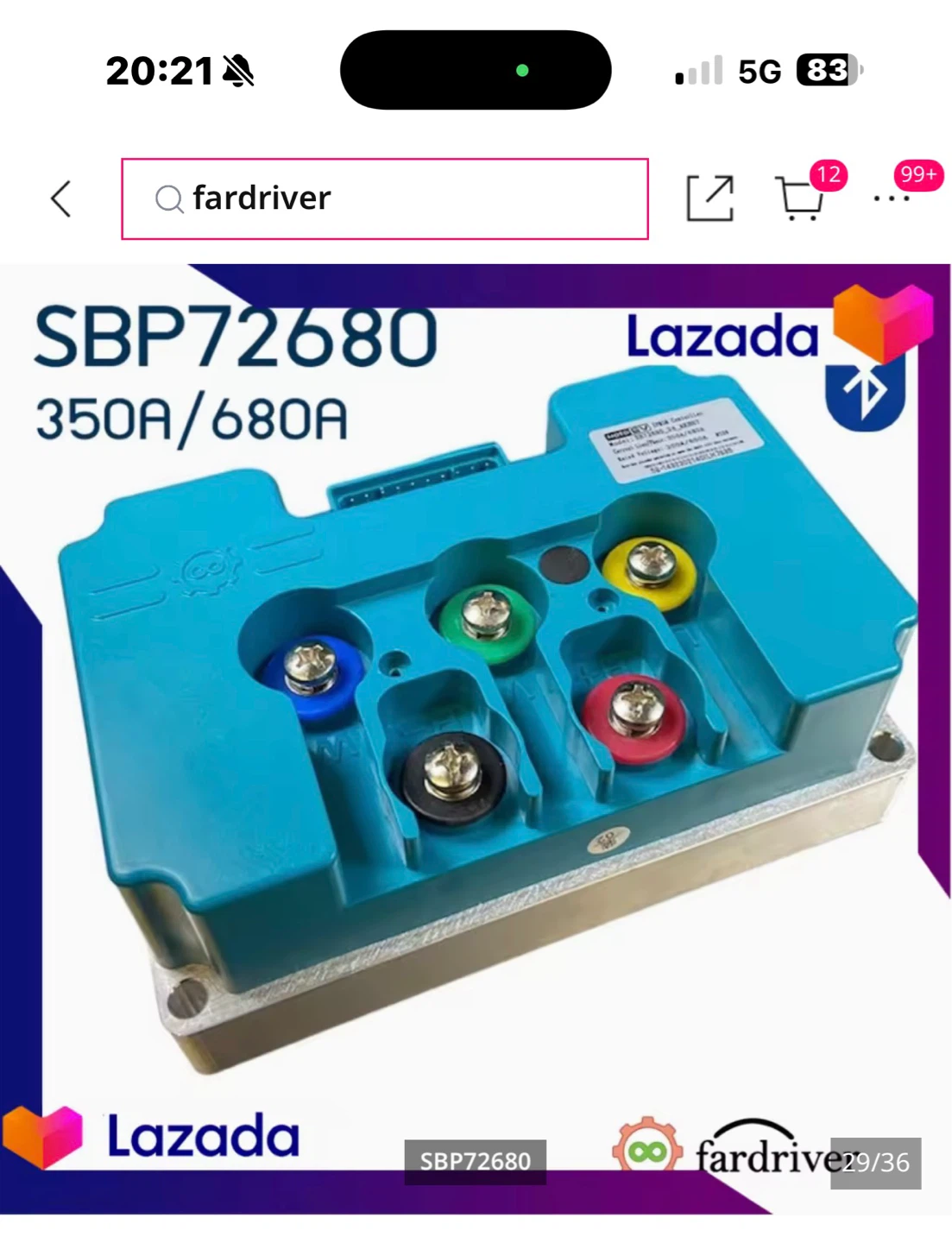 72v5000w Contone box fardriver 72200  200-450A - photo 5