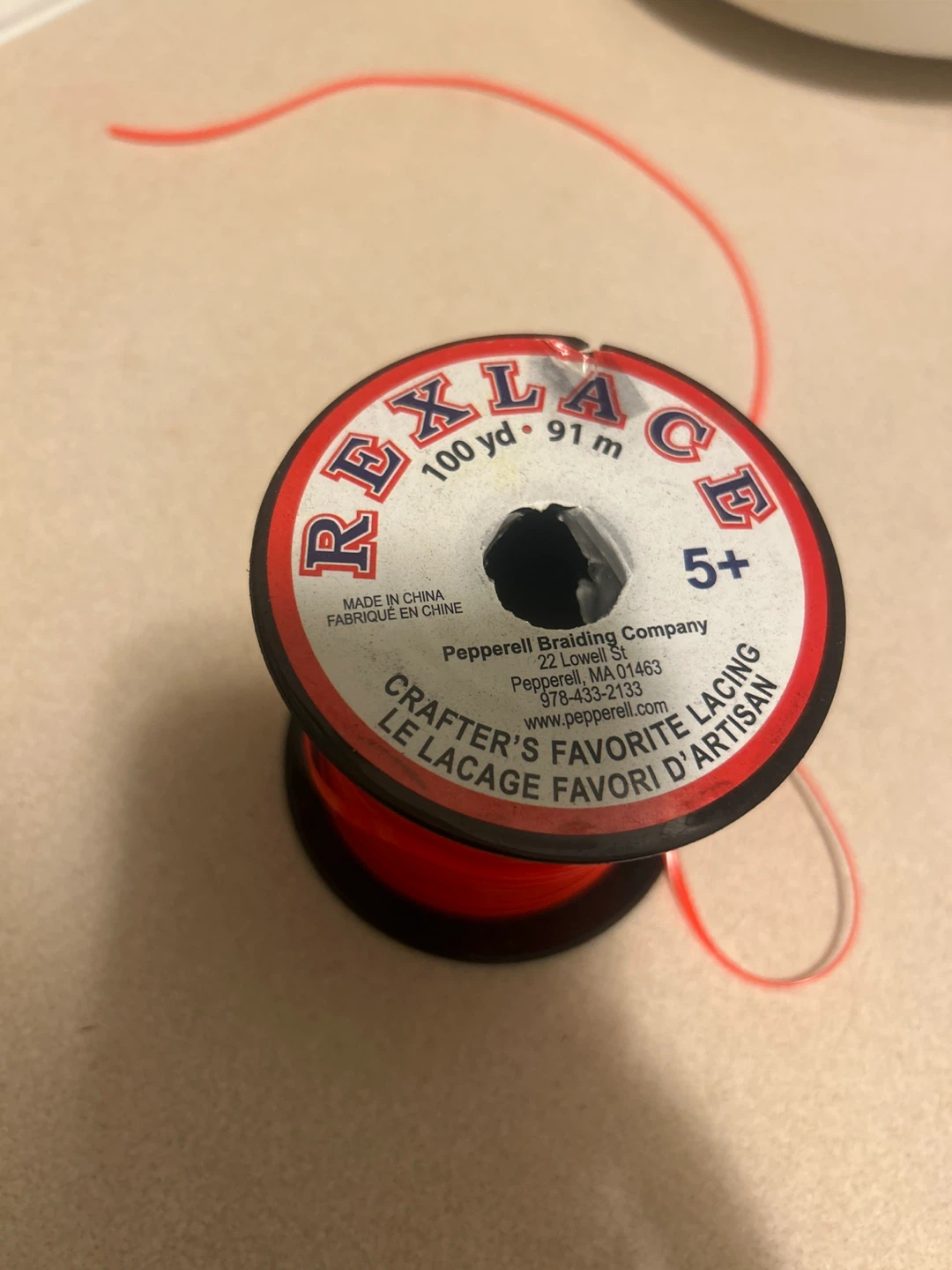 Rexlace 100 yd Orange Crafter's Lacing Cord - photo 2